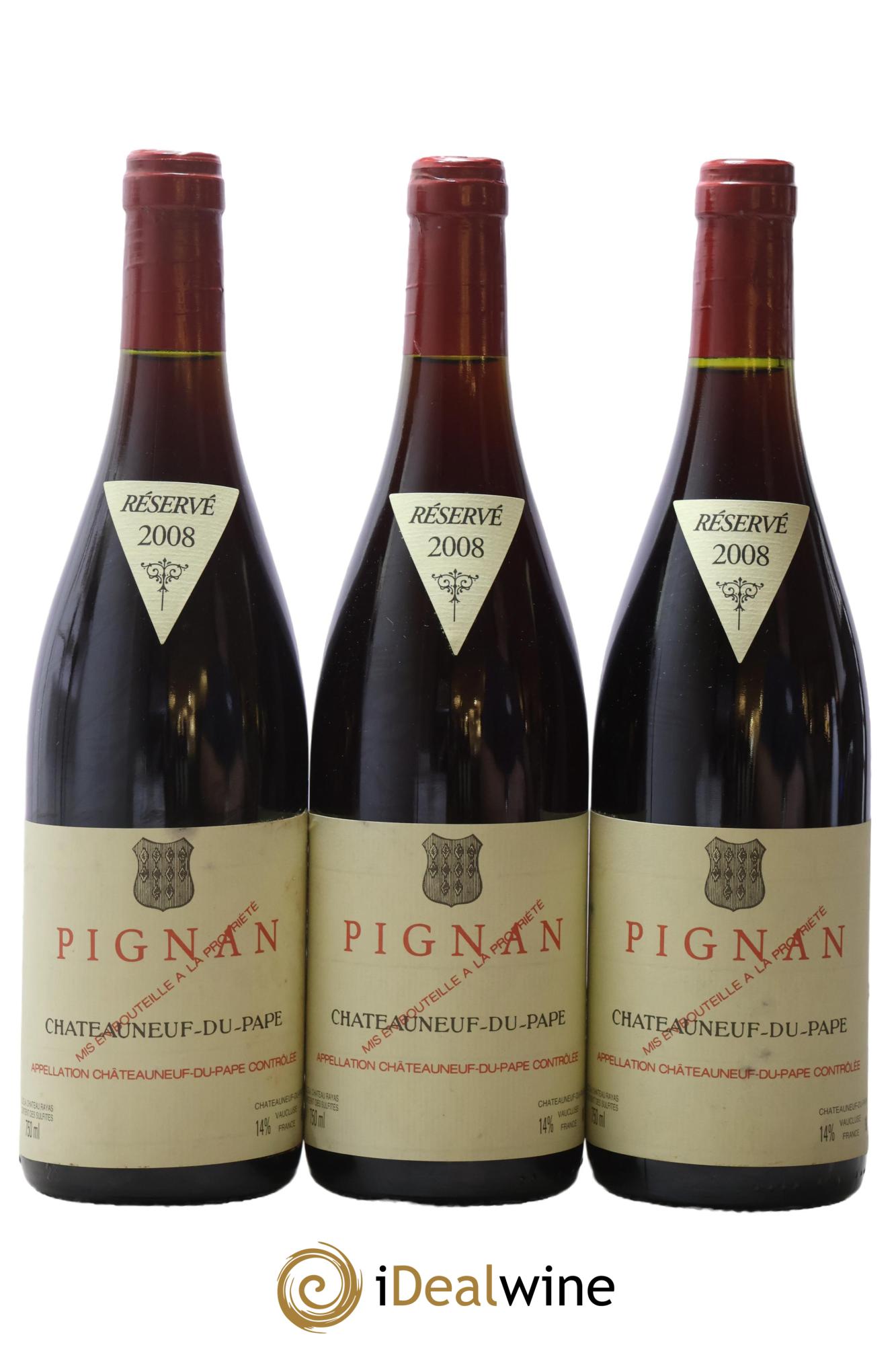 Châteauneuf-du-Pape Pignan Emmanuel Reynaud 2008 - Lote de 3 botellas - 0