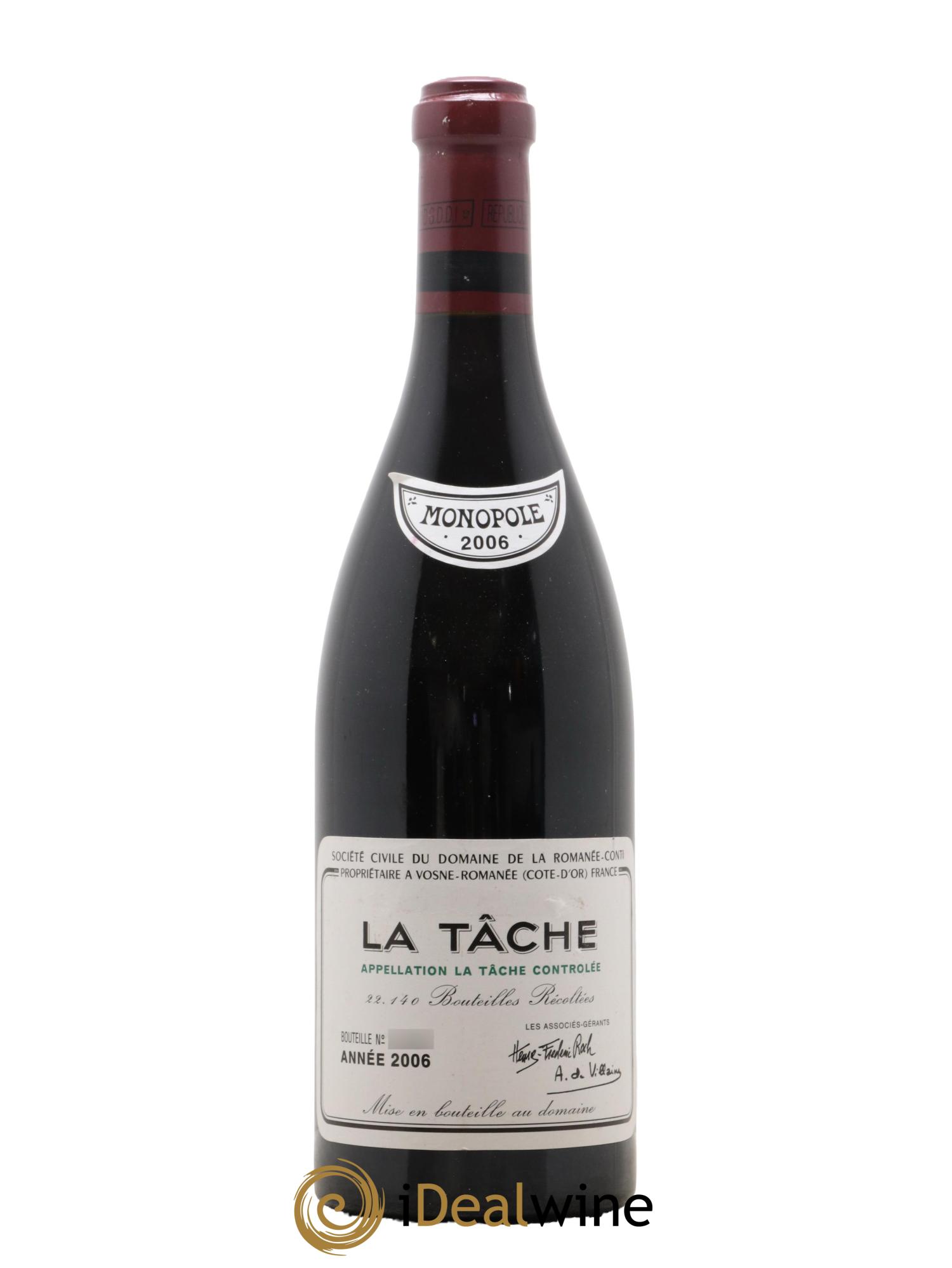 La Tâche Grand Cru Domaine de la Romanée-Conti 2006 - Lot de 1 bouteille - 0