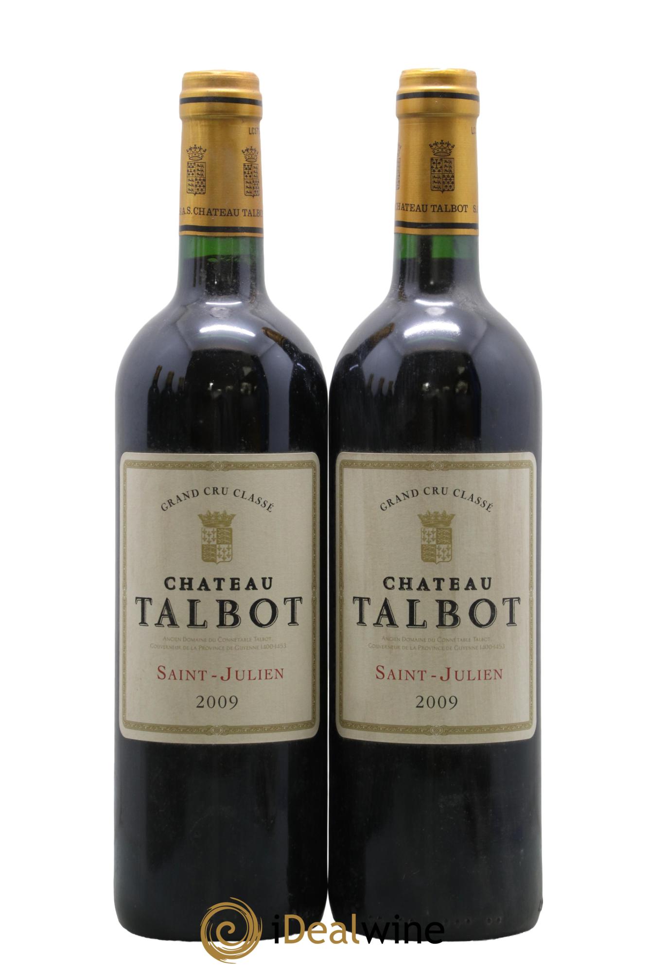 Château Talbot 4ème Grand Cru Classé 2009 - Lot de 2 bouteilles - 0