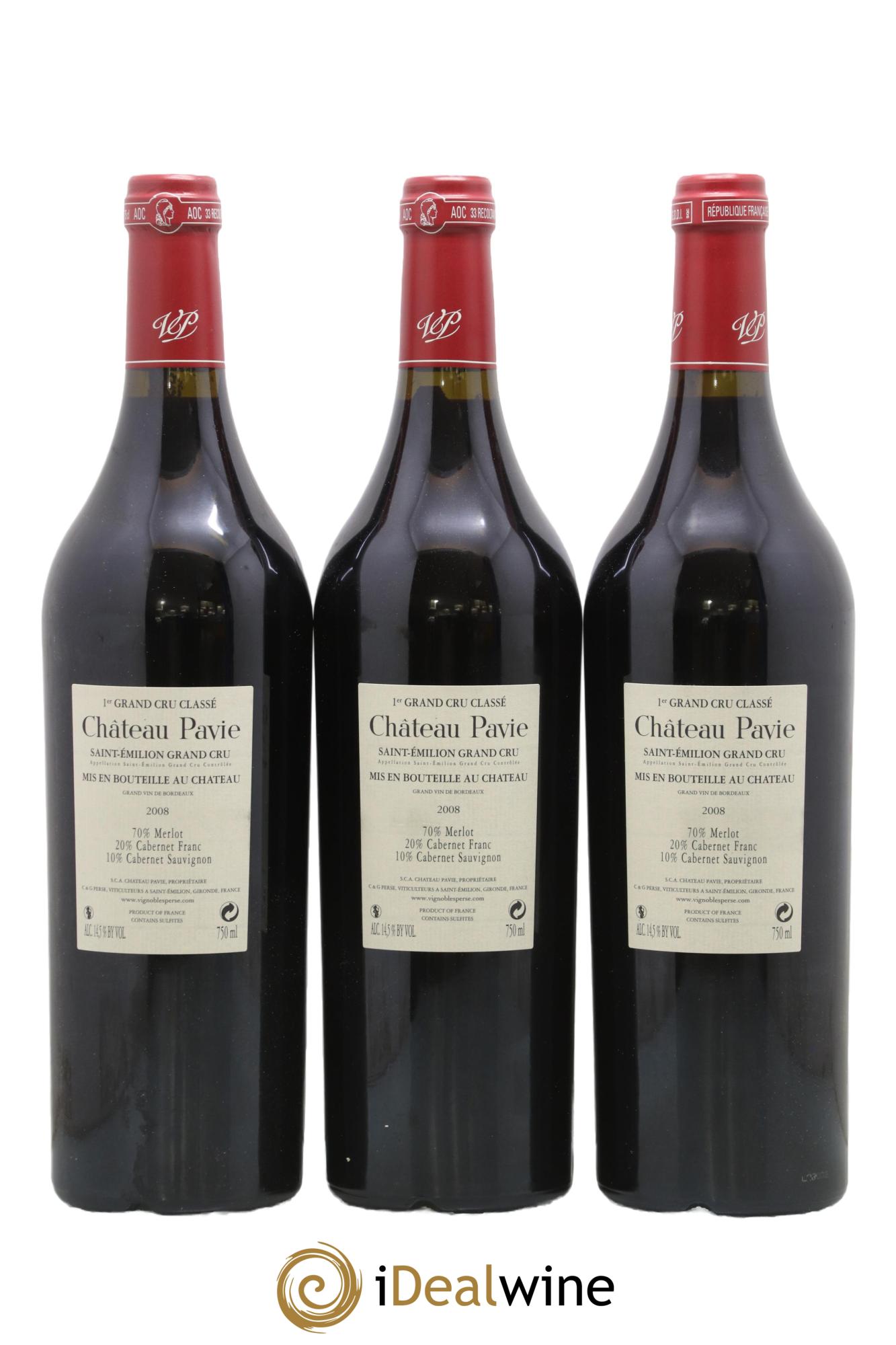 Château Pavie 1er Grand Cru Classé A 2008 - Lotto di 6 bottiglie - 4