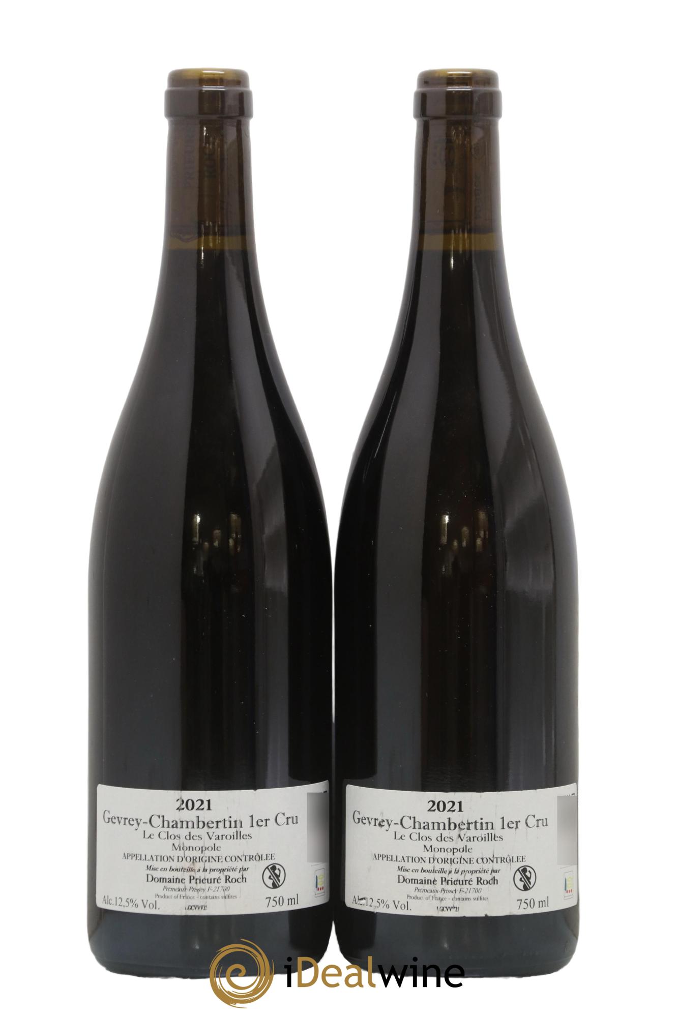 Gevrey-Chambertin 1er Cru Le Clos des Varoilles Vieilles Vignes Monopole Prieuré Roch 2021 - Lot de 2 bouteilles - 1