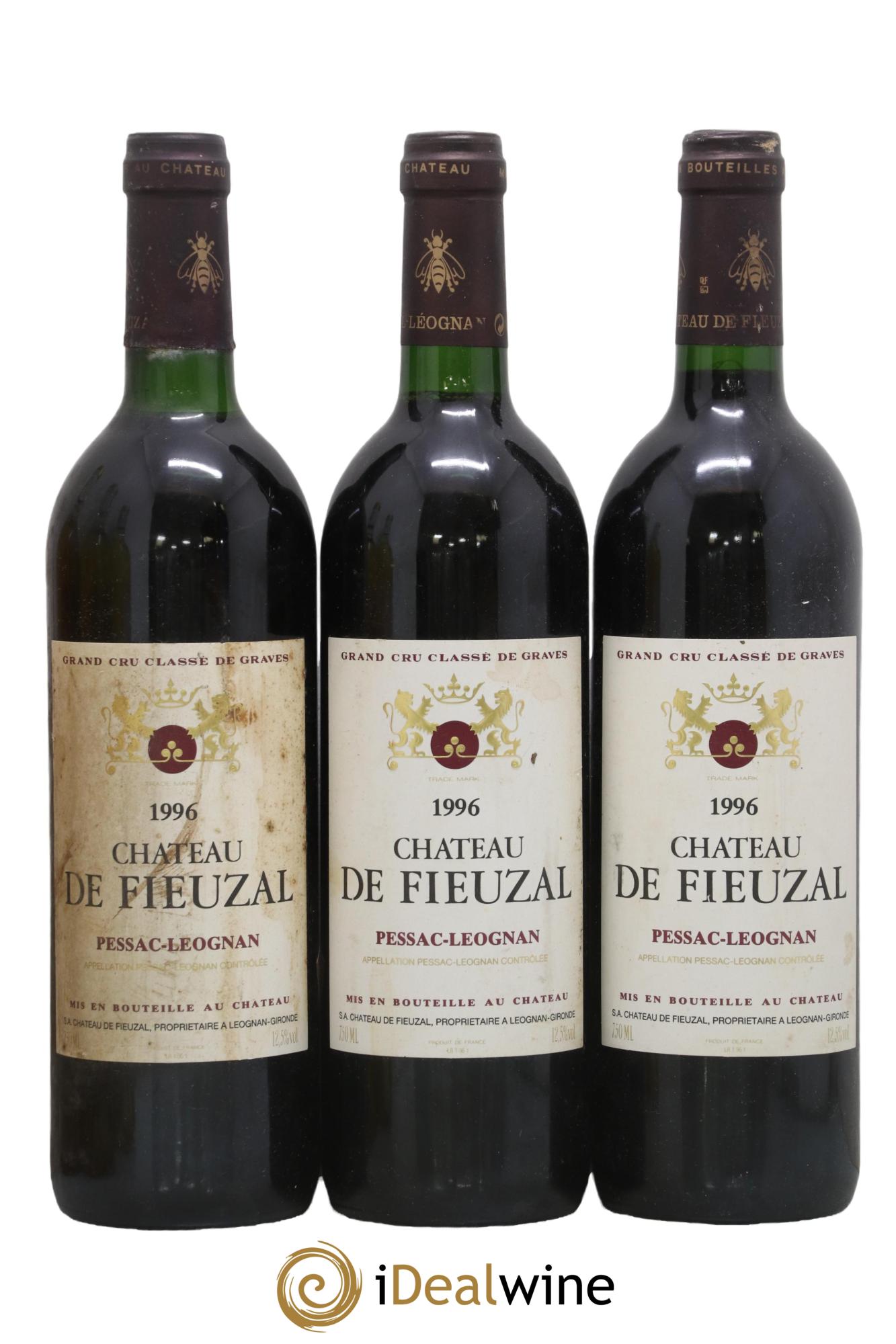 Château de Fieuzal Cru Classé de Graves 1996 - Lot de 3 bouteilles - 0