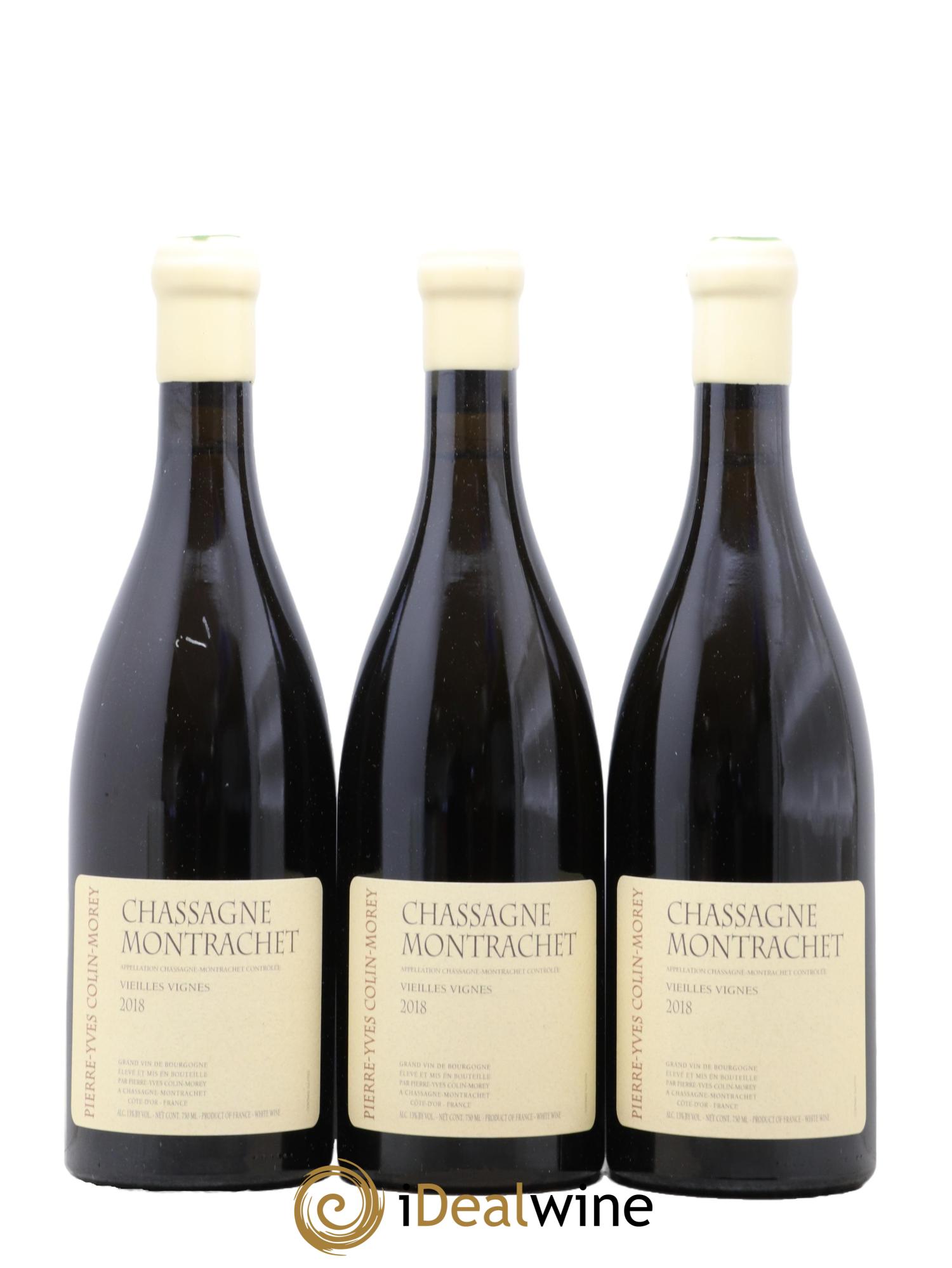 Chassagne-Montrachet Vieilles vignes Pierre-Yves Colin Morey 2018 - Lotto di 3 bottiglie - 0