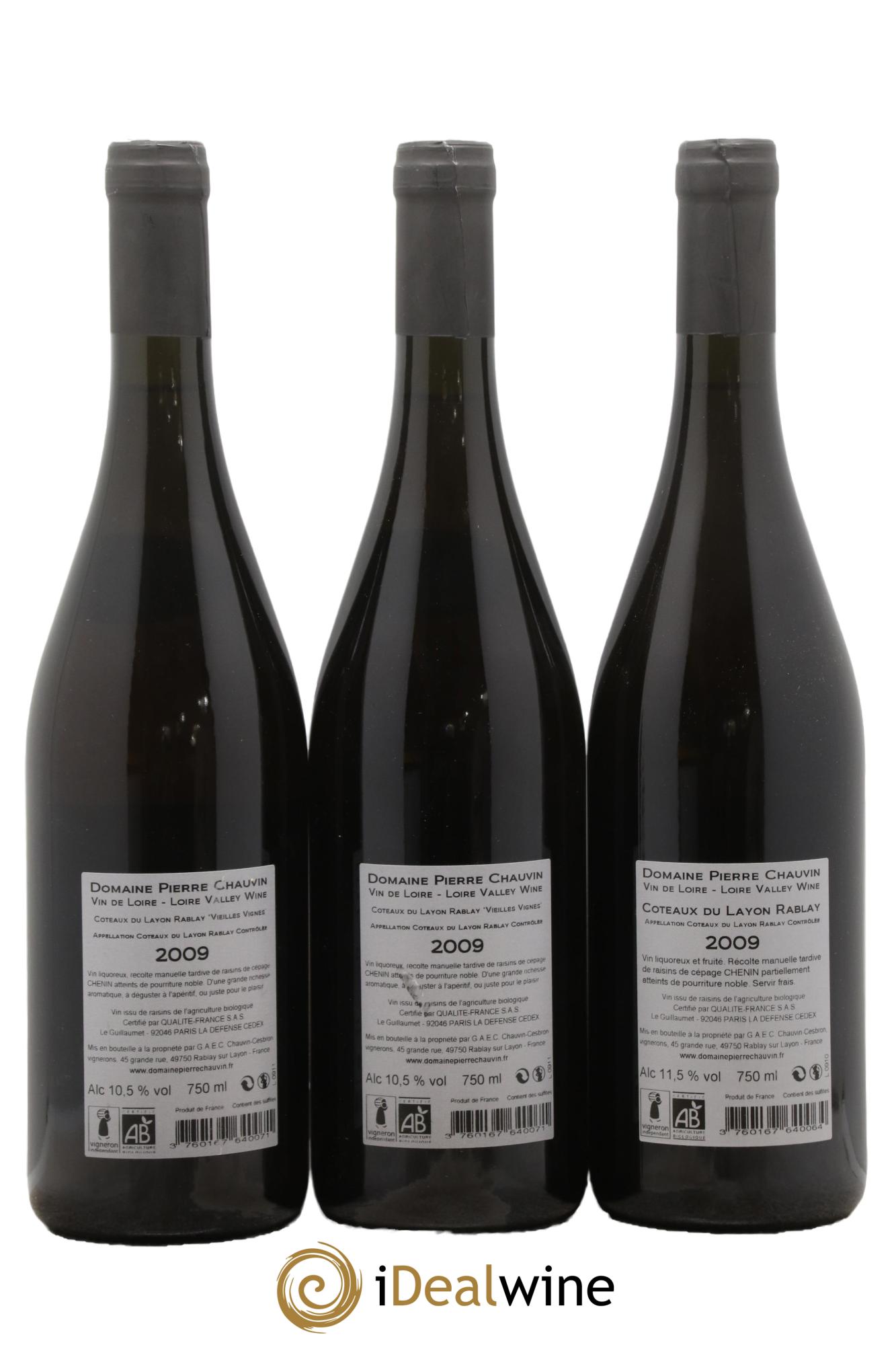 Coteaux du Layon Vieilles Vignes Pierre Chauvin 2009 - Lot de 3 bouteilles - 1