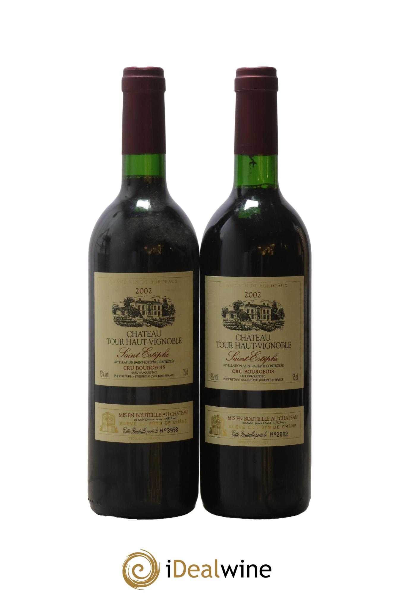 Saint-Estèphe Château Tour Haut-Vignoble 2002 - Lot de 2 bouteilles - 0
