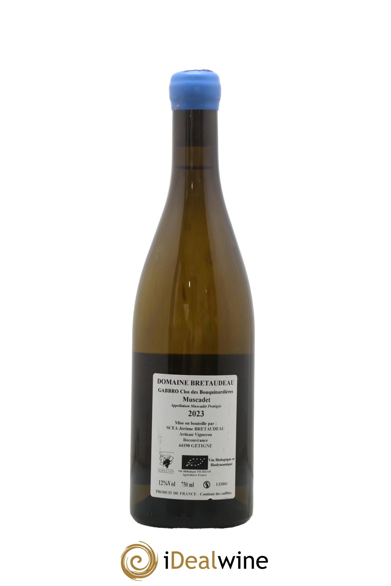 Muscadet-Sèvre-et-Maine Gabbro Clos des Bouquinardières Jérôme Bretaudeau - Domaine de Bellevue 2023 - Lot de 1 bouteille - 1