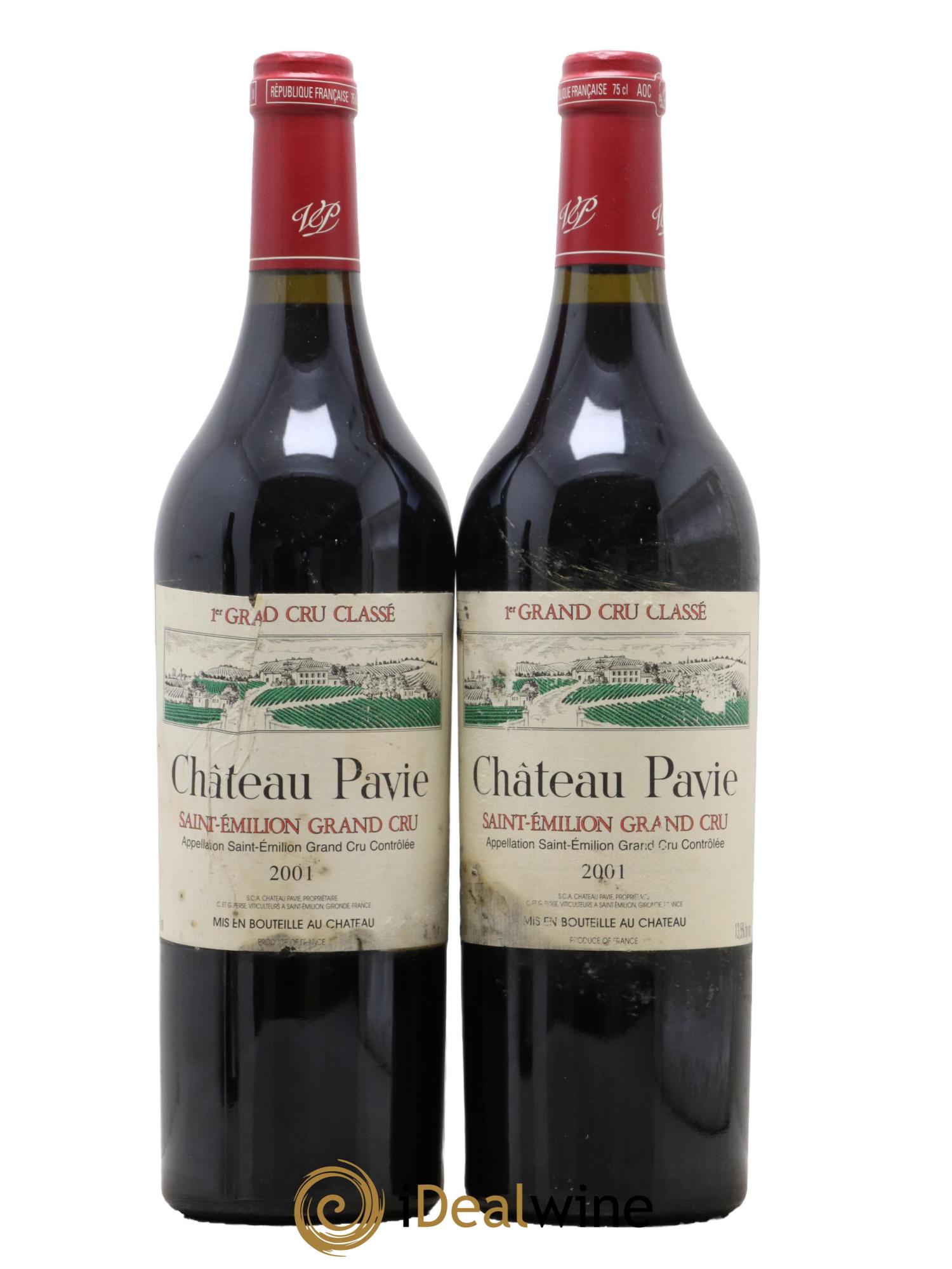 Château Pavie 1er Grand Cru Classé A 2001 - Lot de 2 bouteilles - 0