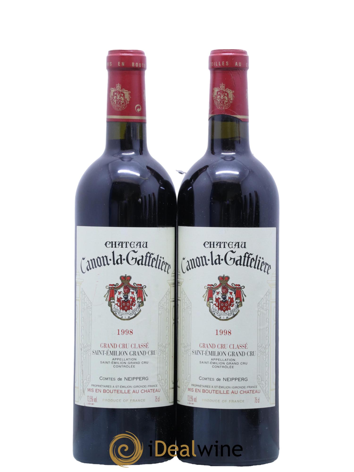 Château Canon la Gaffelière 1er Grand Cru Classé B 1998 - Lot de 2 bouteilles - 0