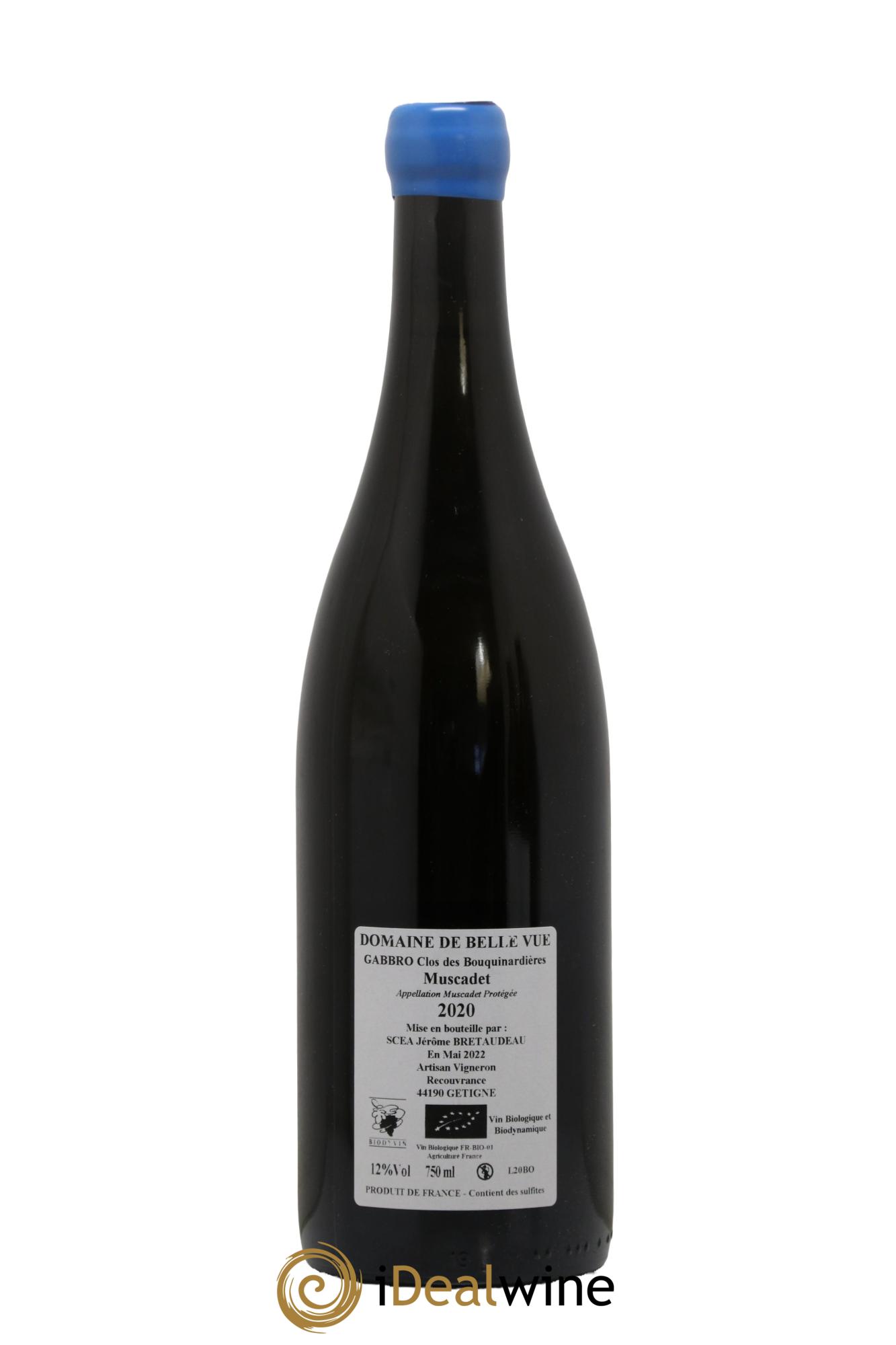Muscadet-Sèvre-et-Maine Gabbro Clos des Bouquinardières Jérôme Bretaudeau - Domaine de Bellevue 2020 - Lot de 1 bouteille - 1