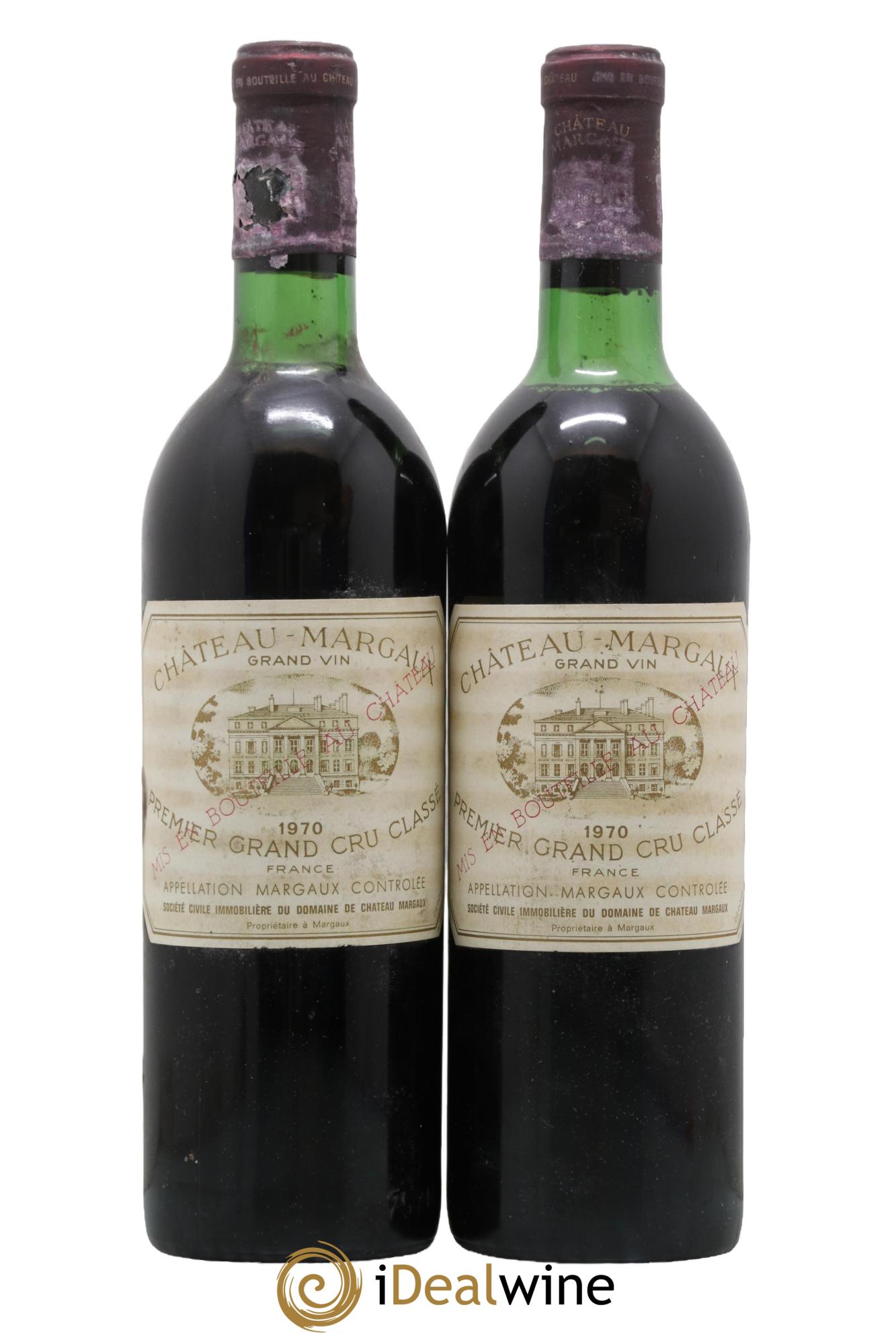 Château Margaux 1er Grand Cru Classé 1970 - Lot de 2 bouteilles - 0
