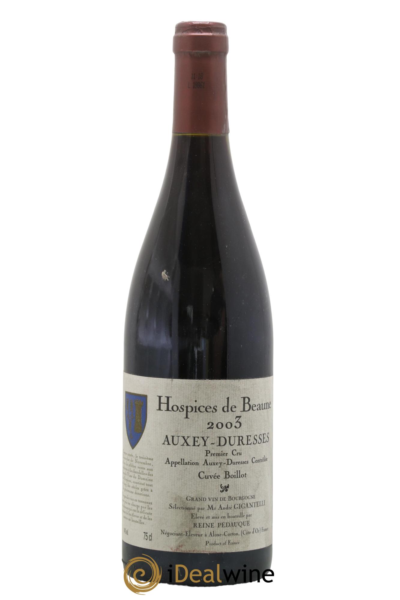 Auxey-Duresses 1er Cru Cuvée Boillot Hospices de Beaune 2003 - Lot de 1 bouteille - 0