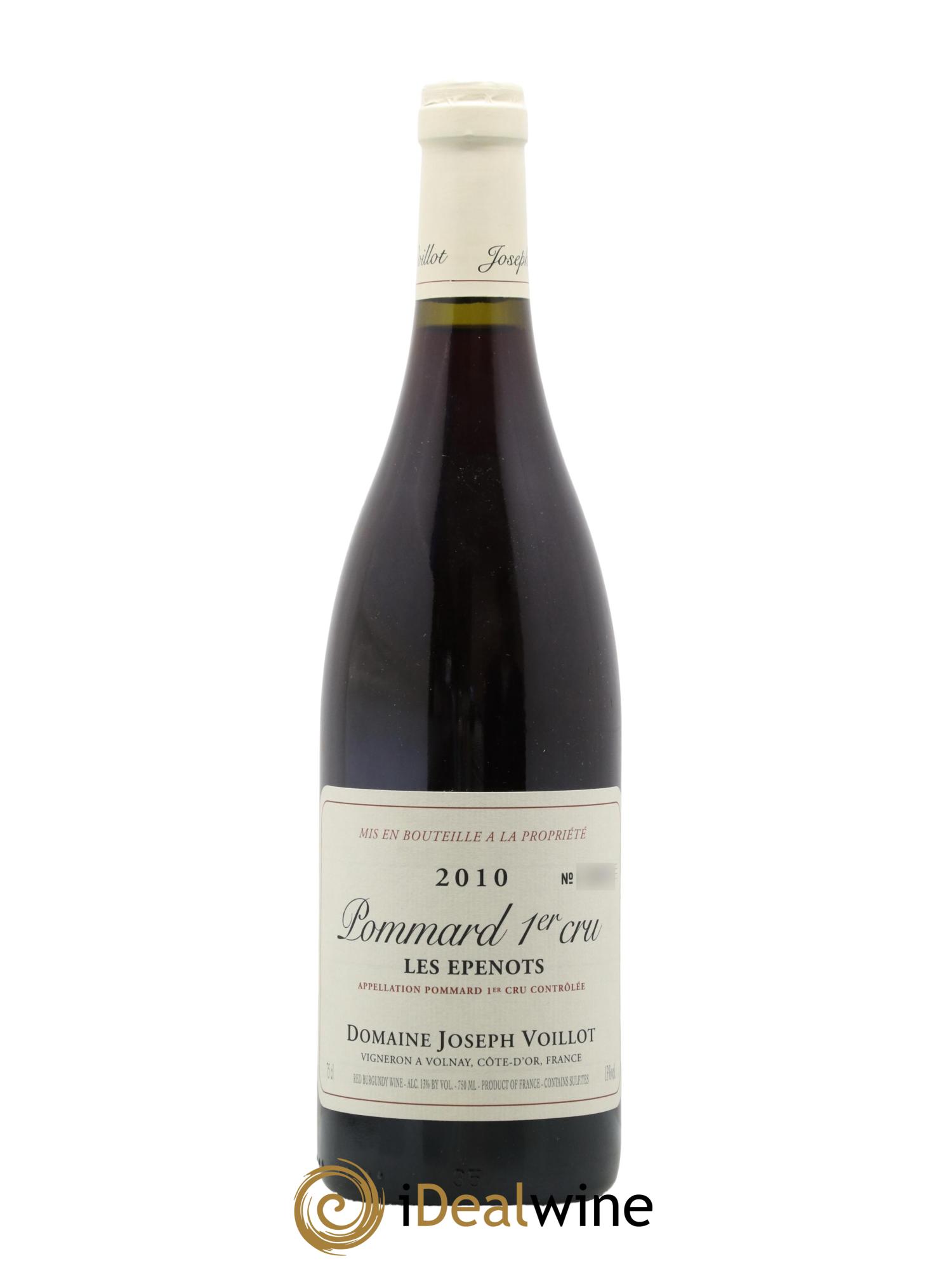 Pommard 1er Cru Les Epenots Joseph Voillot (Domaine) 2010 - Lot de 1 bouteille - 0