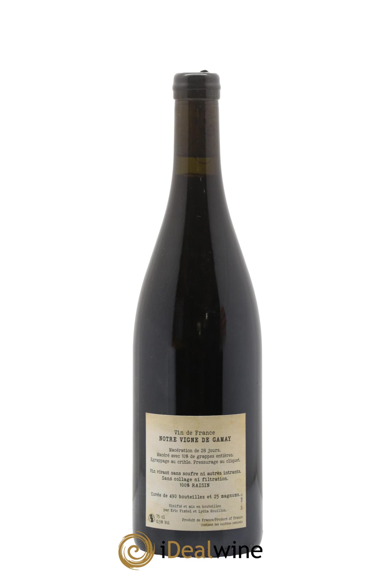 Vin de France Notre Vigne de Gamay Eric Fimbel & Lydia Houillon 2023 - Lotto di 1 bottiglia - 1