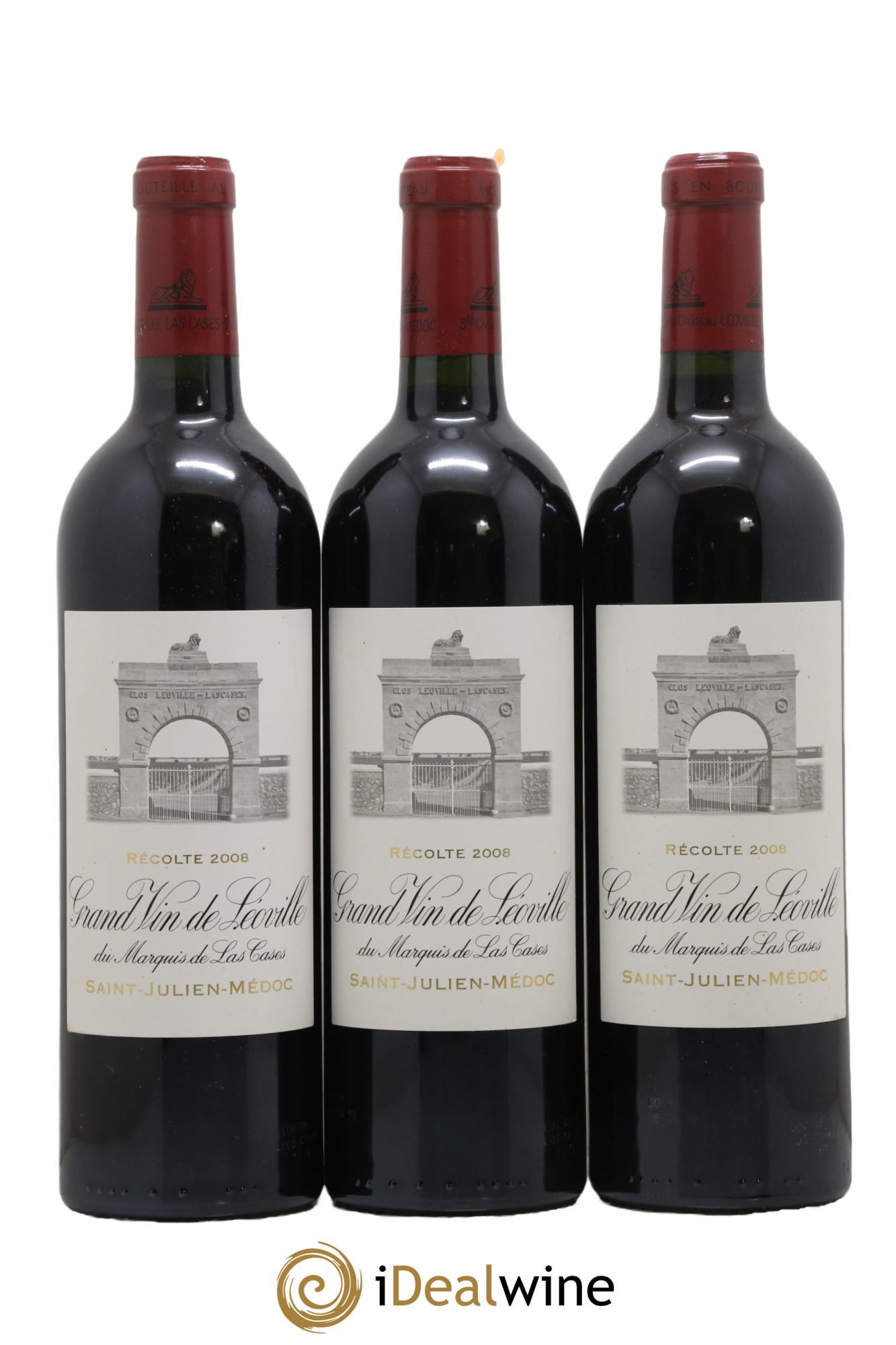 Château Léoville Las Cases 2ème Grand Cru Classé 2008 - Lot de 3 bouteilles - 0