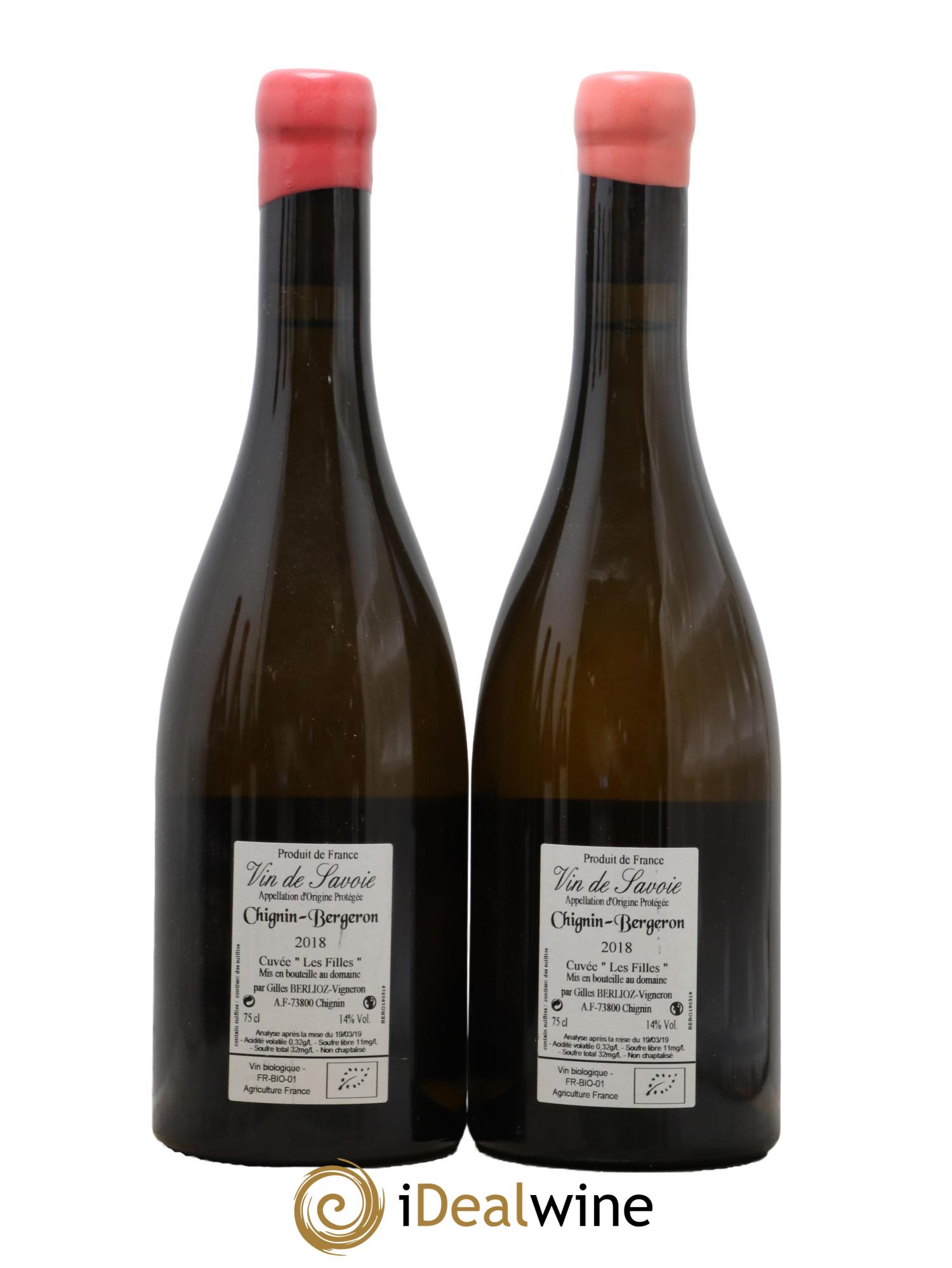 Vin de Savoie Chignin-Bergeron Les Filles Gilles Berlioz 2018 - Lot de 2 bouteilles - 1