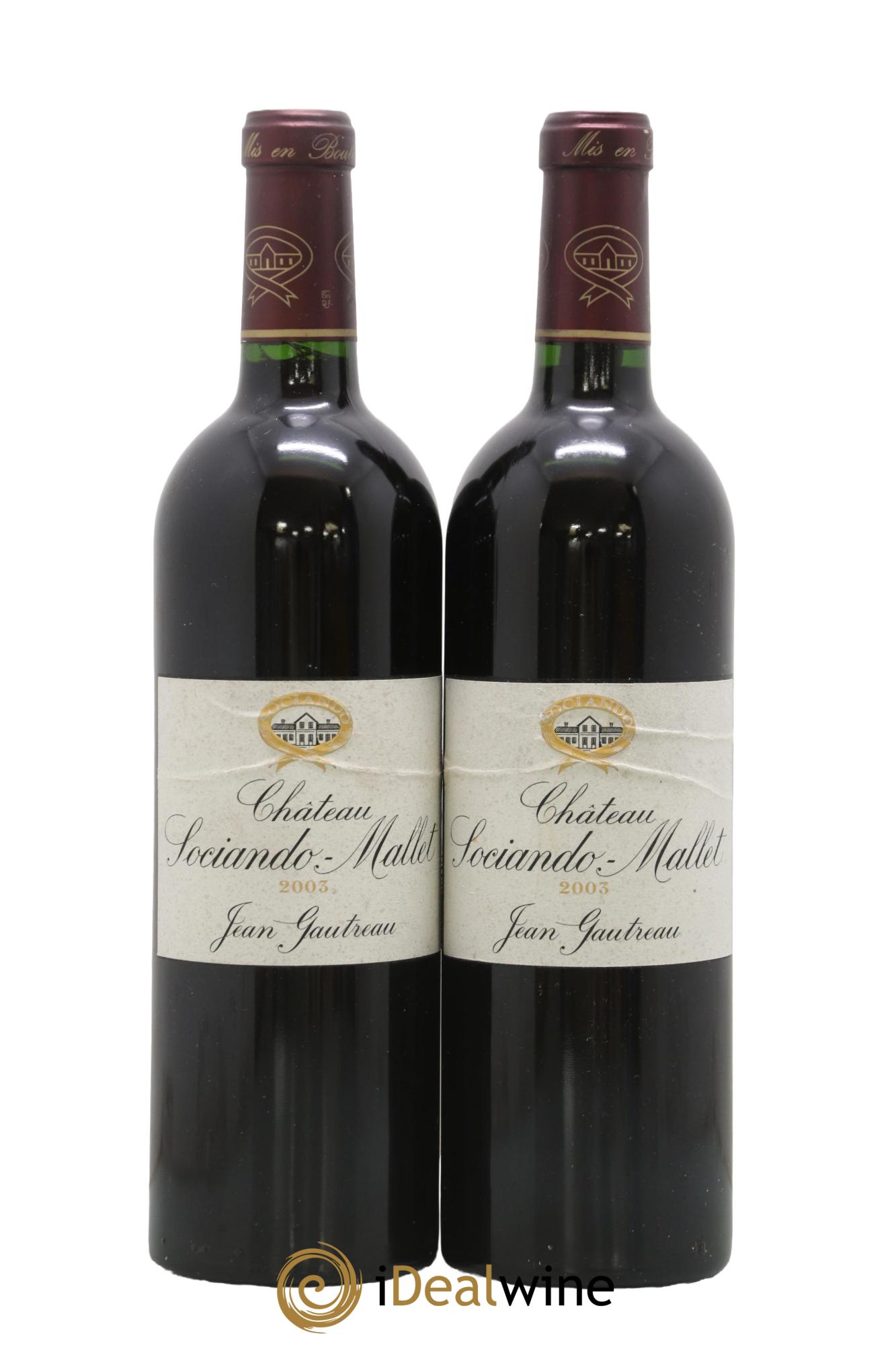 Château Sociando Mallet 2003 - Lot de 2 bouteilles - 0