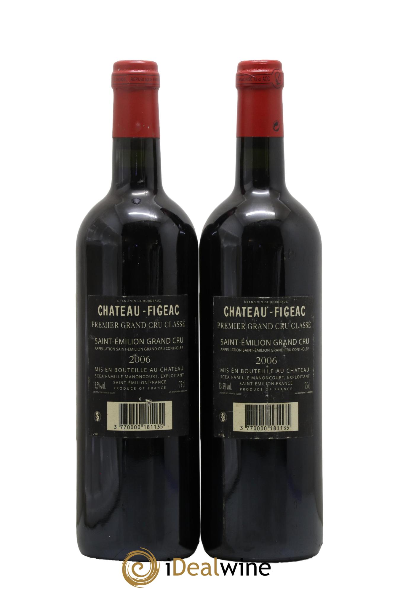 Château Figeac 1er Grand Cru Classé A 2006 - Lot de 2 bouteilles - 1