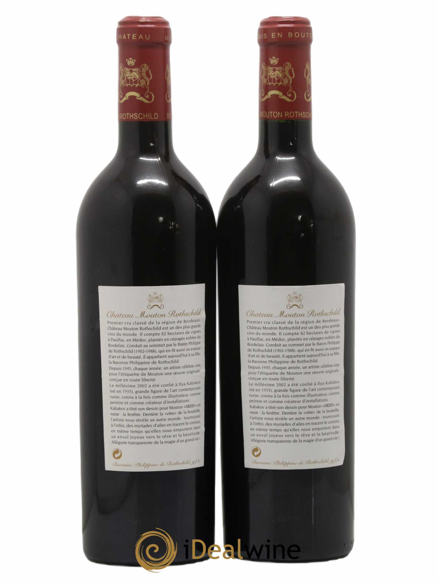 Château Mouton Rothschild 1er Grand Cru Classé 2002 - Lot of 2 bottles - 1