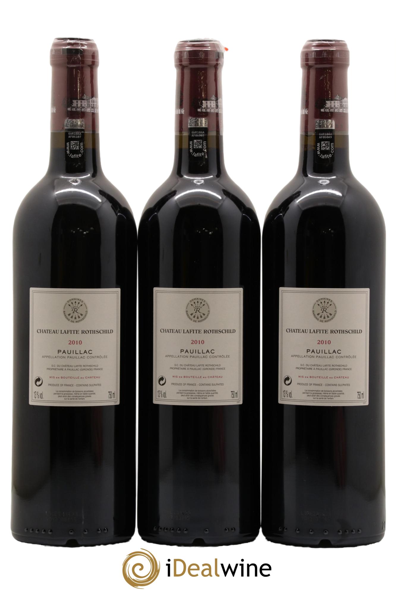 Château Lafite Rothschild 1er Grand Cru Classé 2010 - Lot de 3 bouteilles - 1