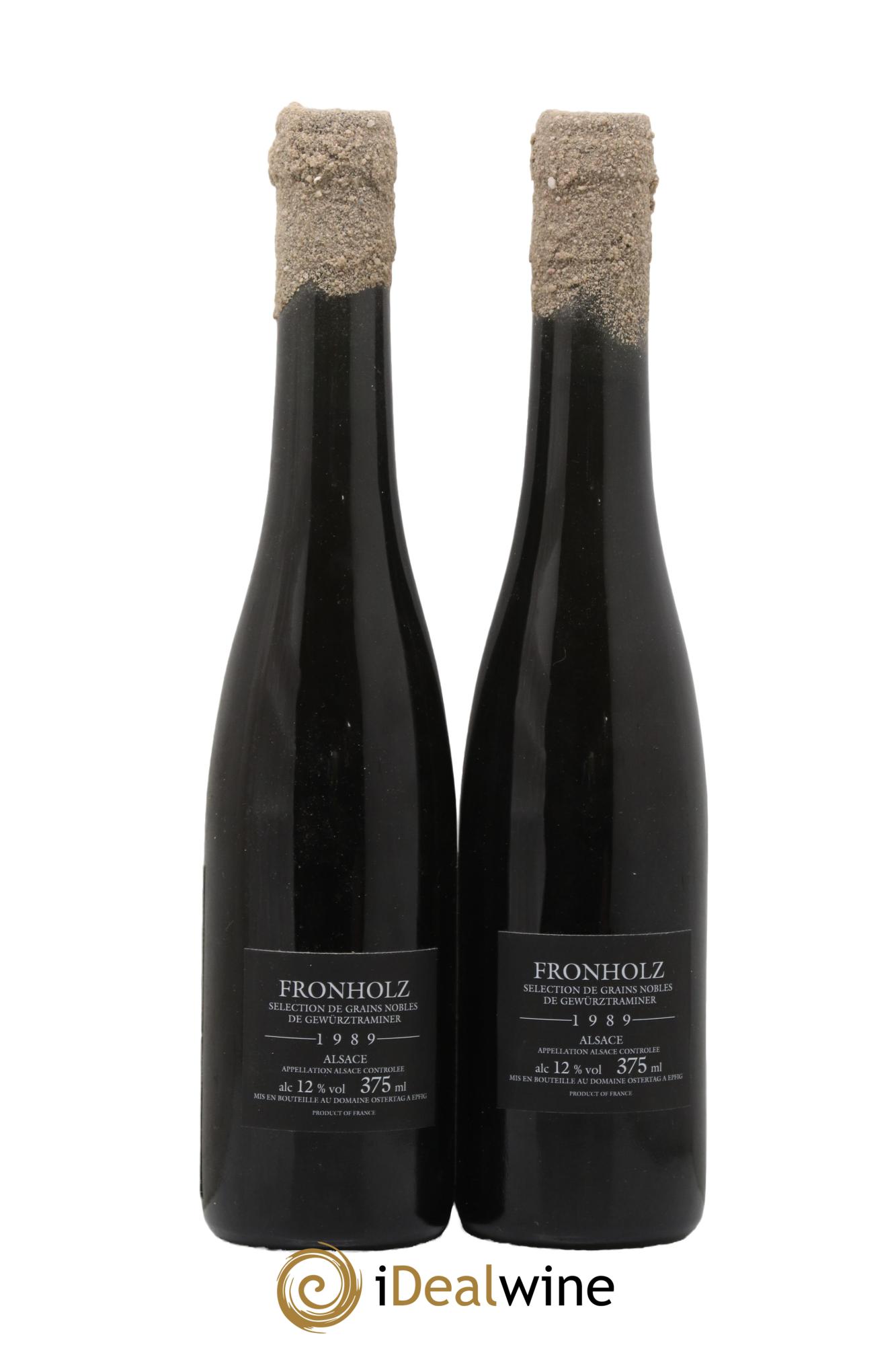 Alsace Gewürztraminer Fronholz Sélection Grains Nobles Ostertag 1989 - Lot of 2 half-bottles - 1