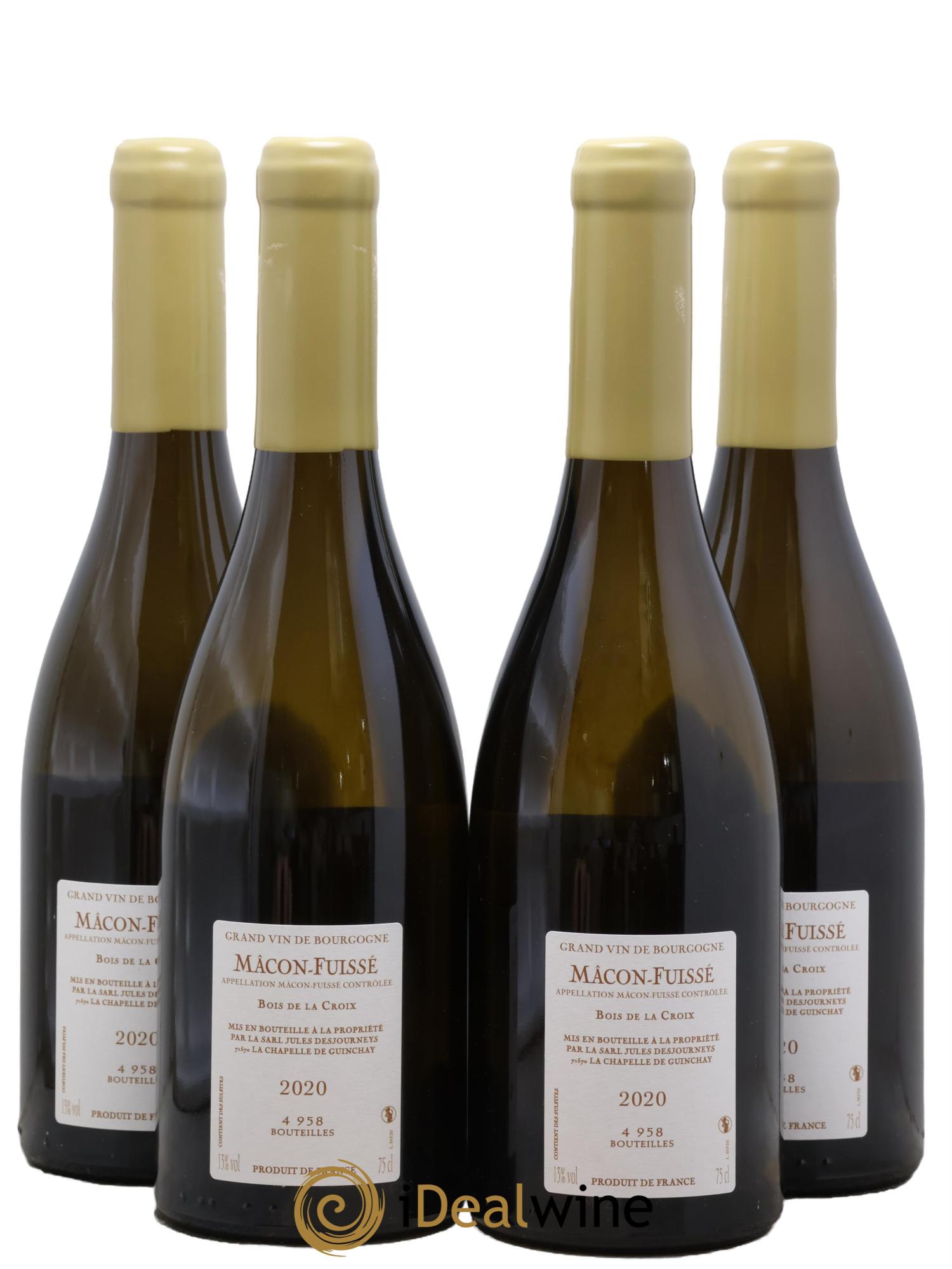 Mâcon-Fuissé Bois de la Croix Jules Desjourneys 2020 - Posten von 4 Flaschen - 1