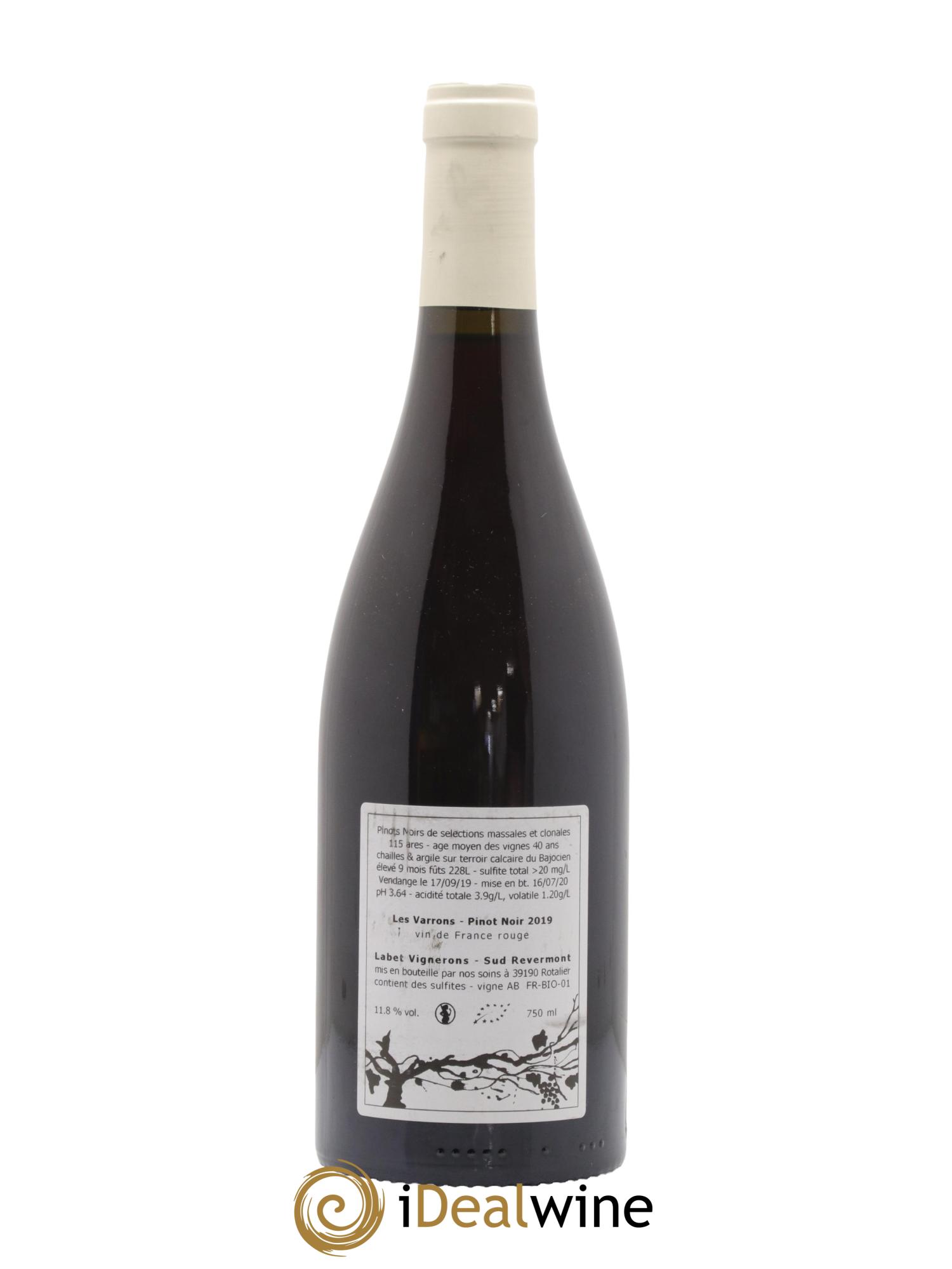 Côtes du Jura Pinot Noir Les Varrons Sélection Massale Romain - Julien - Charline Labet 2019 - Lot de 1 bouteille - 1