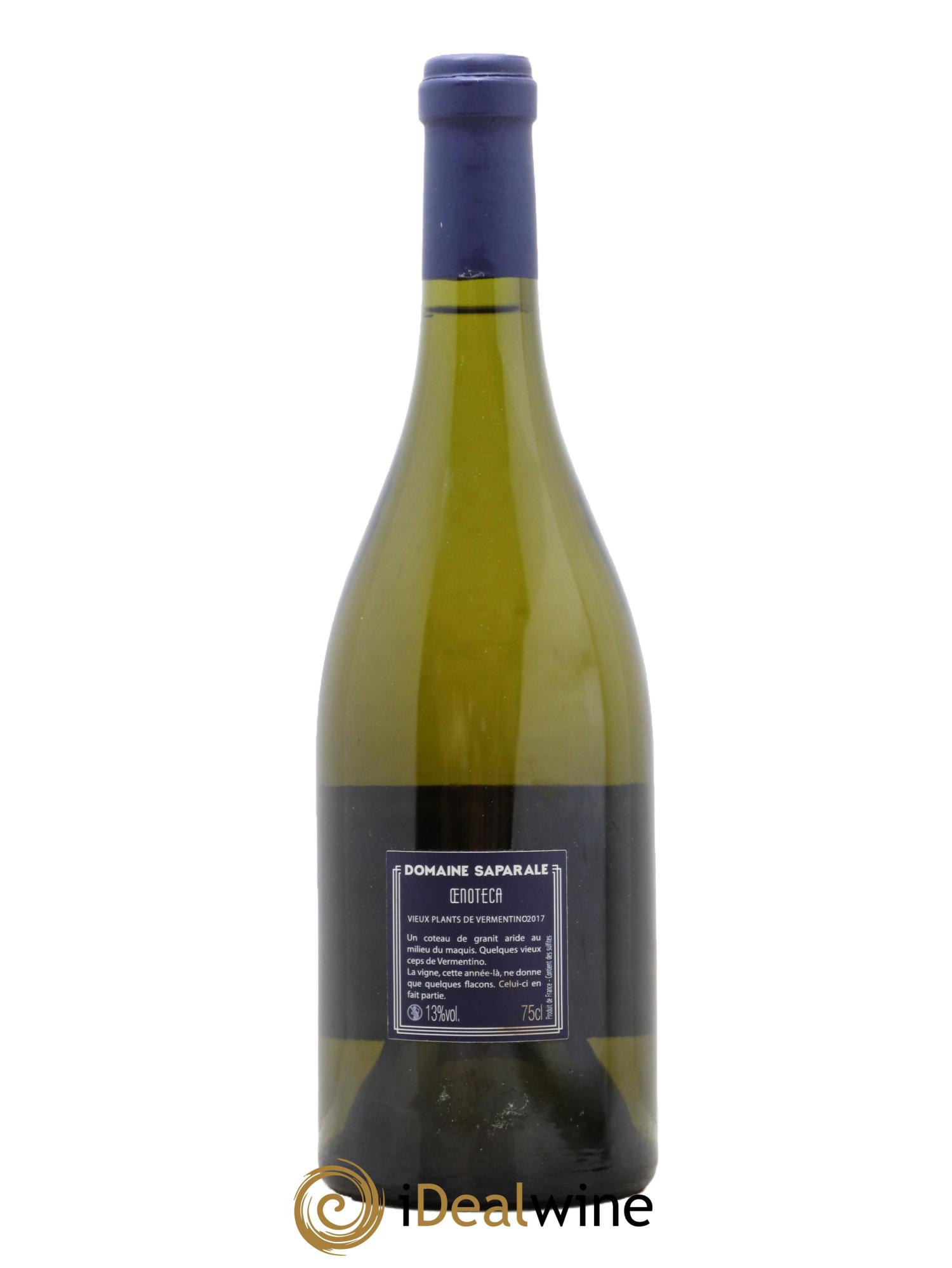 Vin de Corse Oenoteca Vermentino Domaine Saparale 2017 - Lot de 1 bouteille - 1