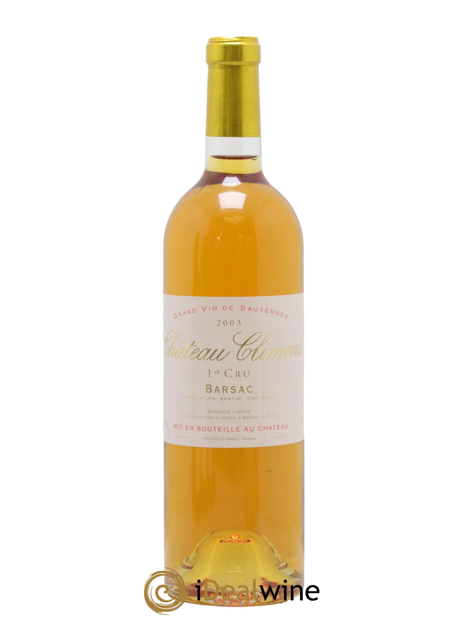 Château Climens 1er Grand Cru Classé 2003 - Lotto di 1 bottiglia - 0