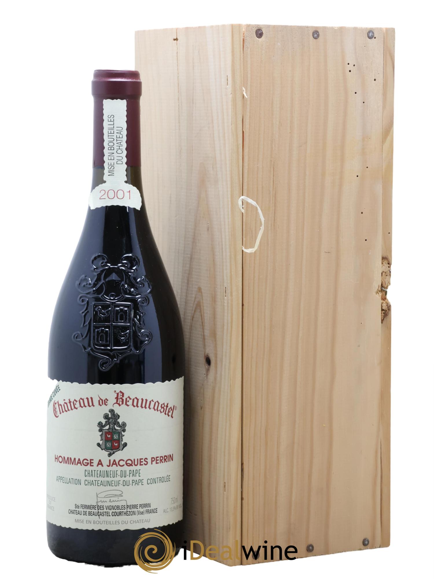 Châteauneuf-du-Pape Château de Beaucastel Hommage à Jacques Perrin Famille Perrin 2001 - Lotto di 1 bottiglia - 0