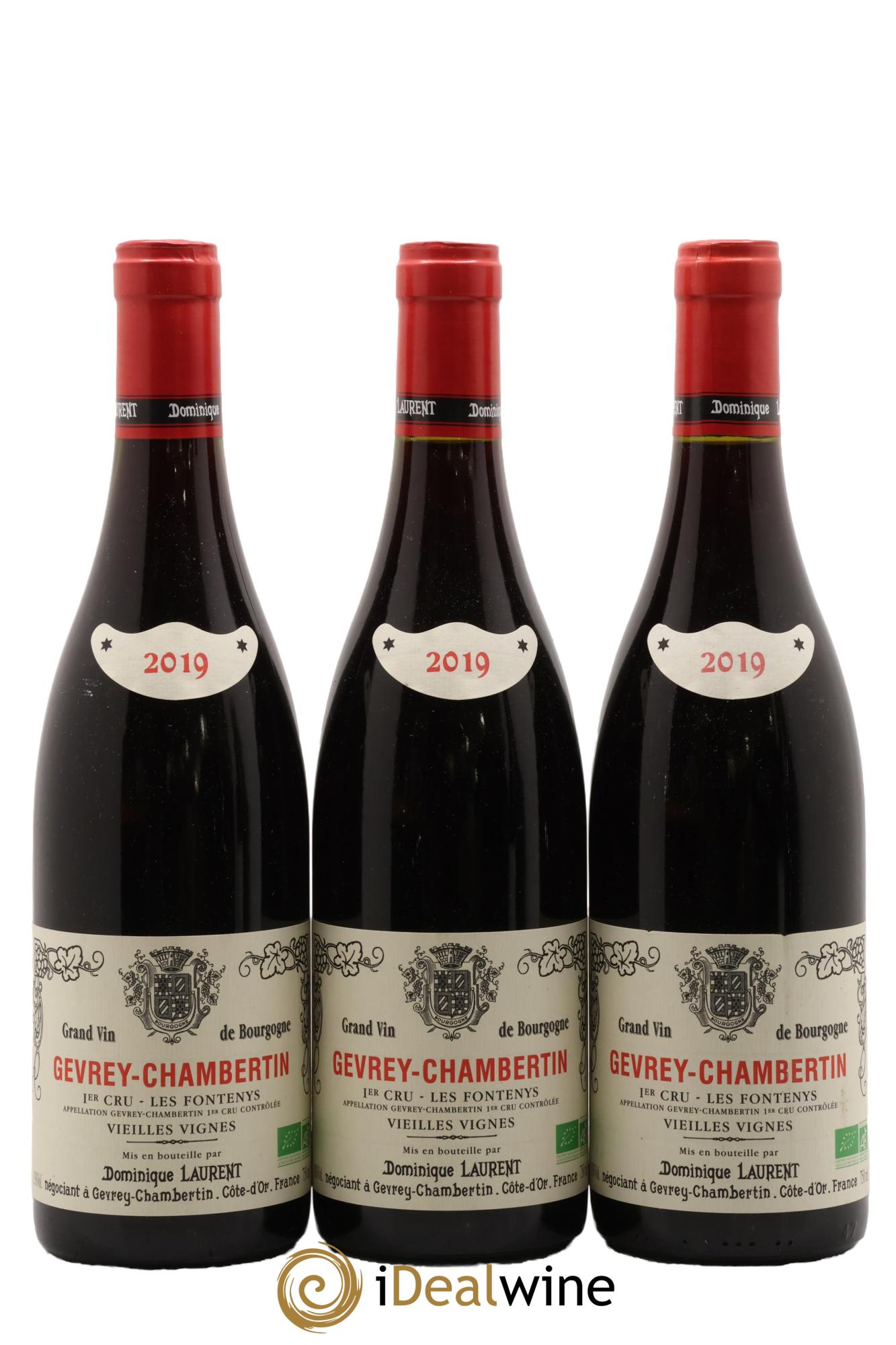 Gevrey-Chambertin 1er Cru Les Fontenys Vieilles Vignes Dominique Laurent 2019 - Lot of 3 bottles - 0