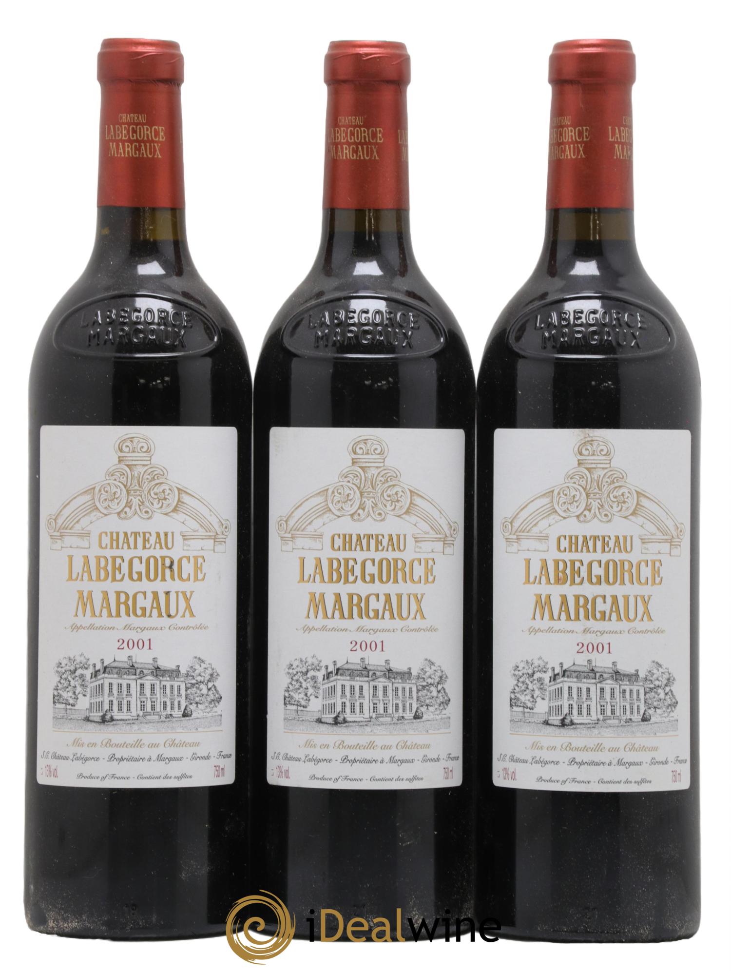 Château Labegorce Cru Bourgeois 2001 - Posten von 3 Flaschen - 0