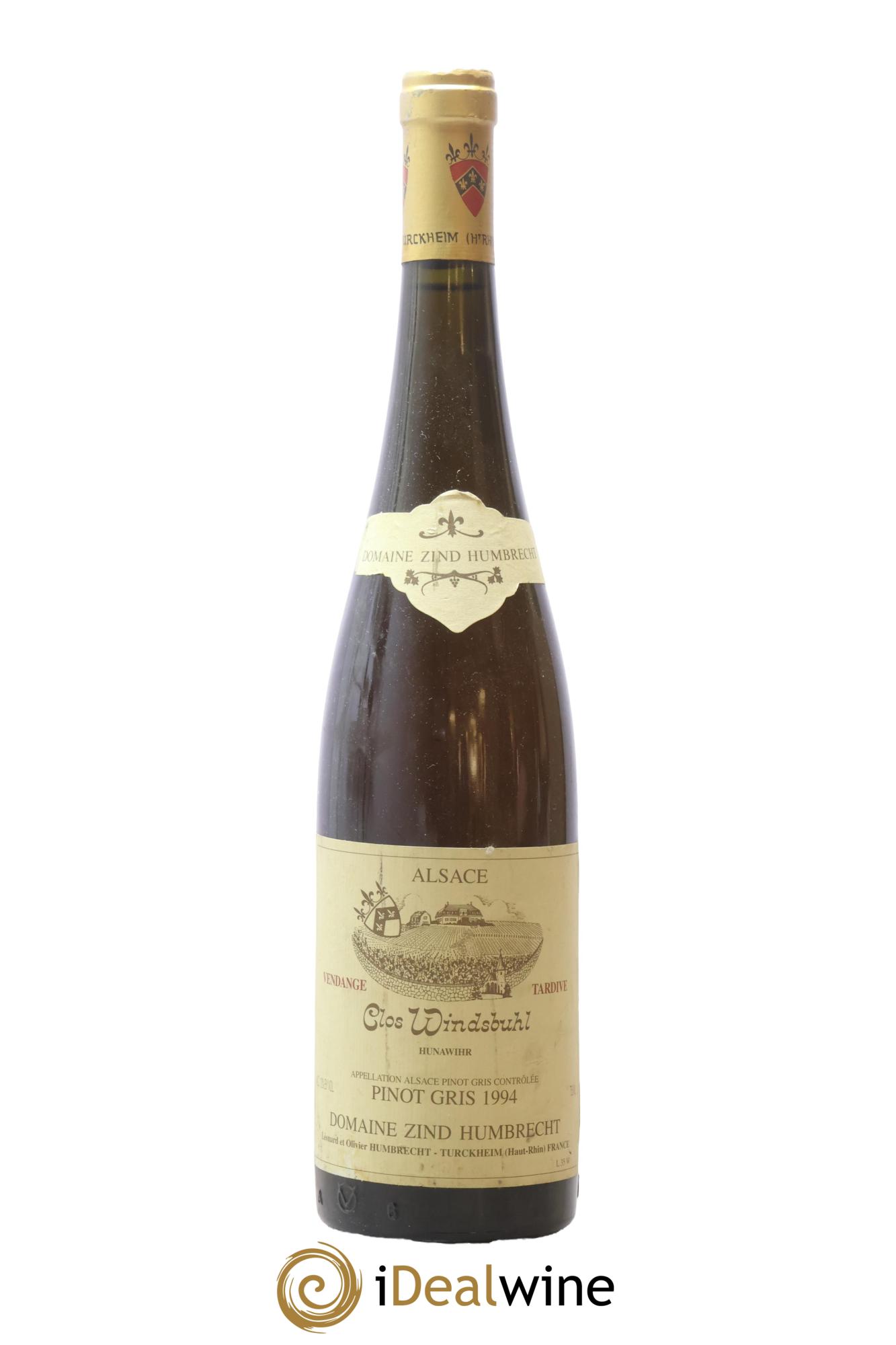 Alsace Pinot Gris Clos Windsbuhl Vendanges Tardives Hunawihr Zind-Humbrecht 1994 - Lot of 1 bottle - 0