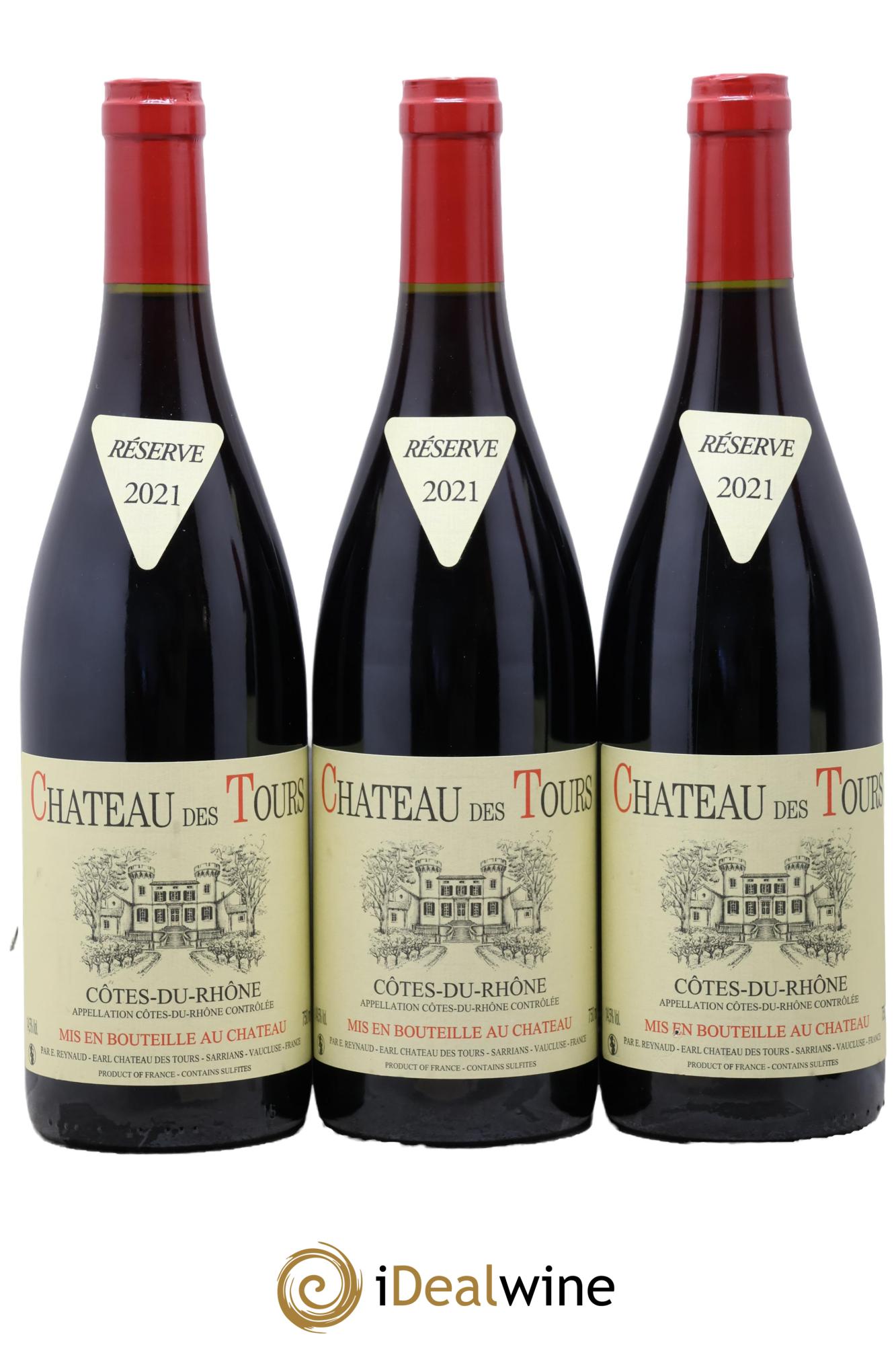 Côtes-du-Rhône Château des Tours Emmanuel Reynaud 2021 - Lotto di 3 bottiglie - 0