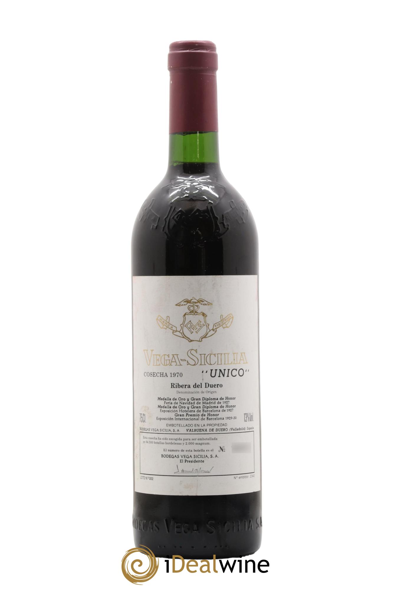 Ribera Del Duero DO Vega Sicilia Unico Famille Alvarez 1970 - Lot de 1 bouteille - 0