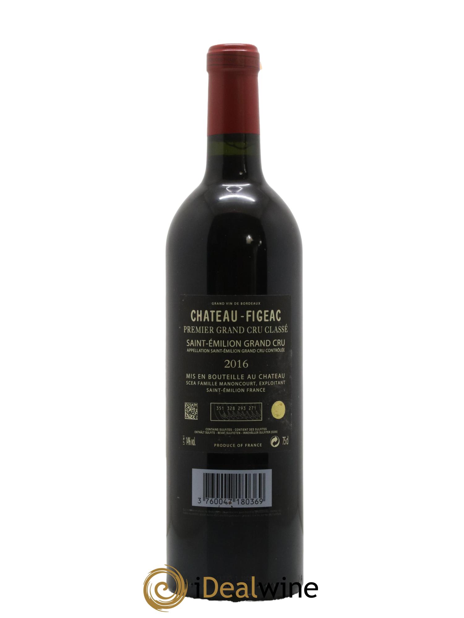 Château Figeac 1er Grand Cru Classé A 2016 - Lot de 1 bouteille - 1