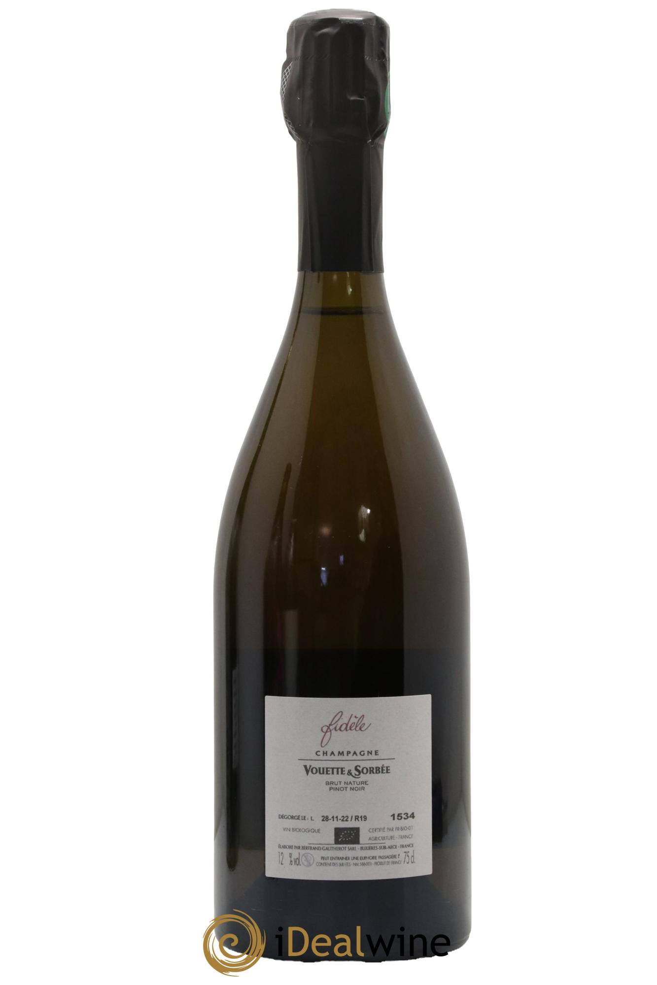 Fidèle Blanc de Noirs Vouette et Sorbée 2019 - Lot of 1 bottle - 1