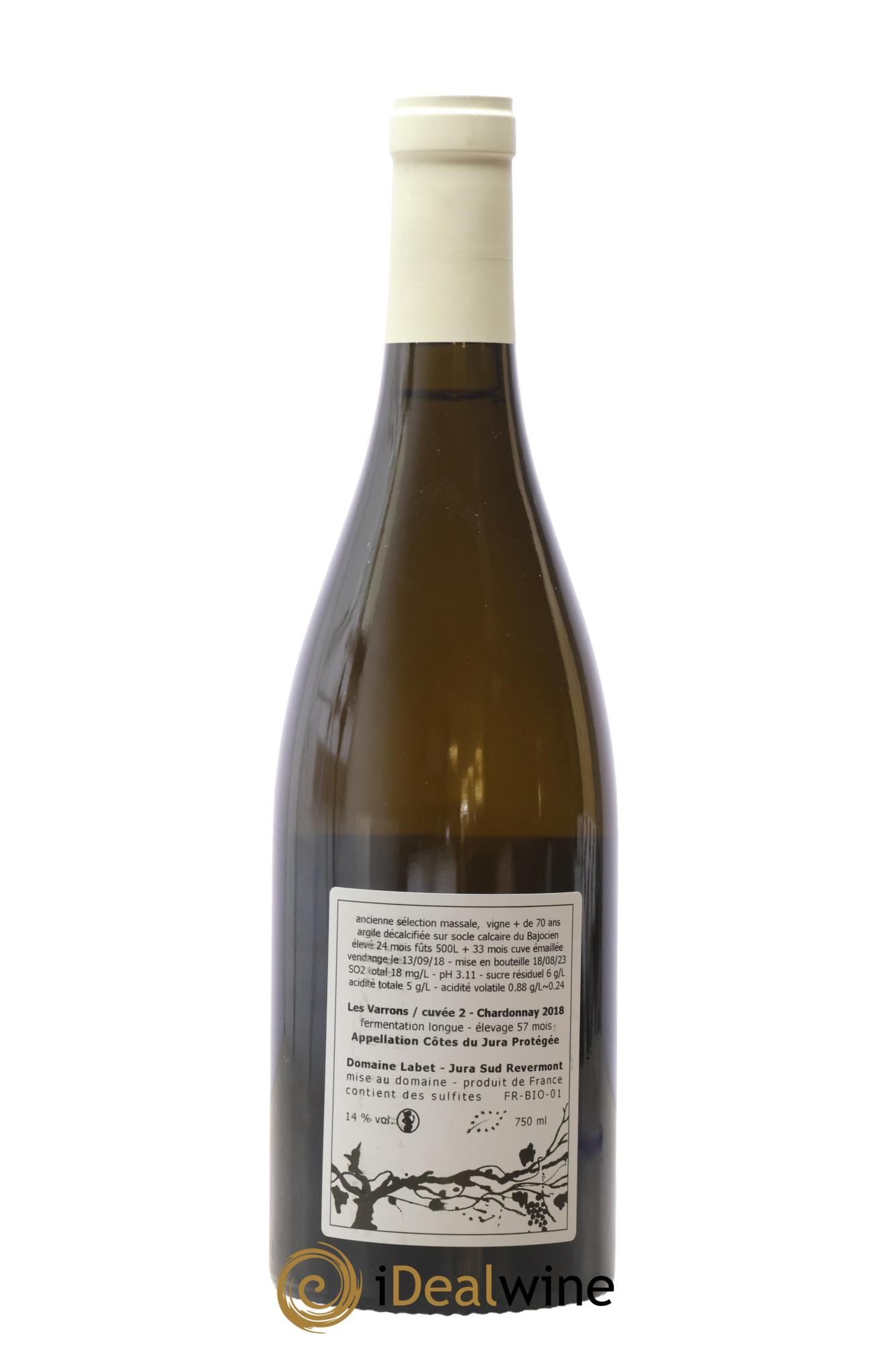 Côtes du Jura Les Varrons / Cuvée 2 - Elevage 57 mois Labet (Domaine) 2018 - Lot of 1 bottle - 1