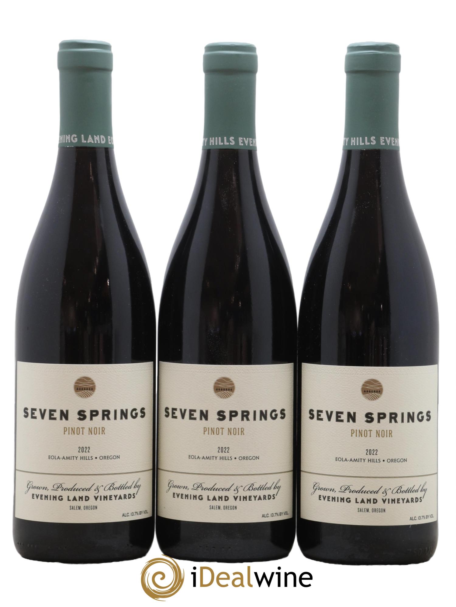 Eola-Amity Hills Seven Springs Pinot Noir Evening Land - Rajat Parr 2022 - Lot de 3 bouteilles - 0