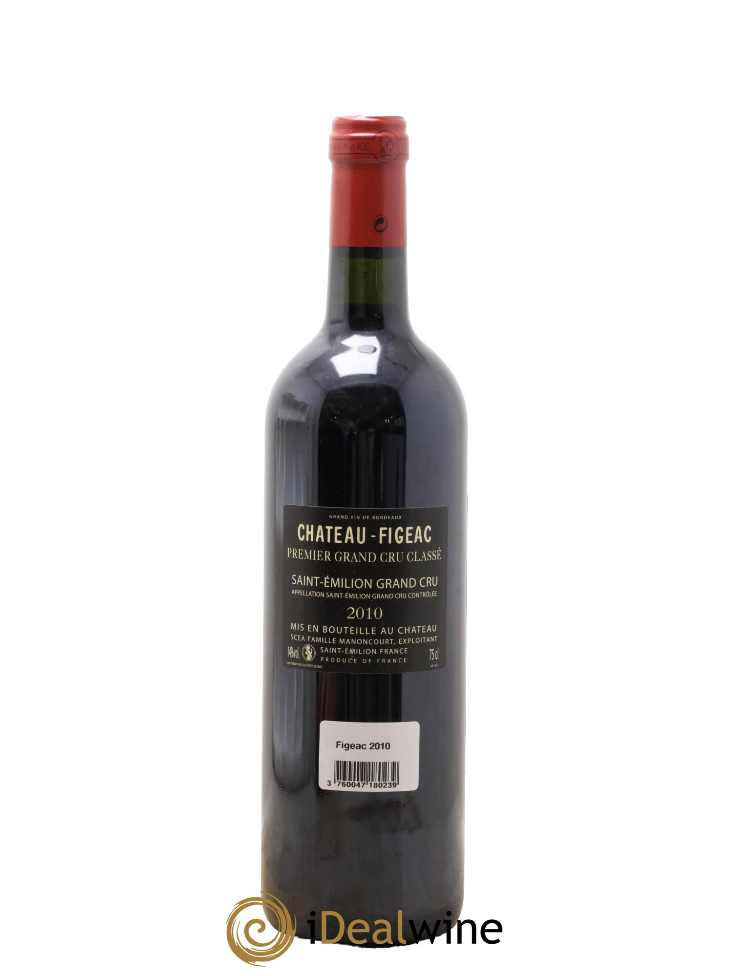 Château Figeac 1er Grand Cru Classé A 2010 - Lotto di 1 bottiglia - 2