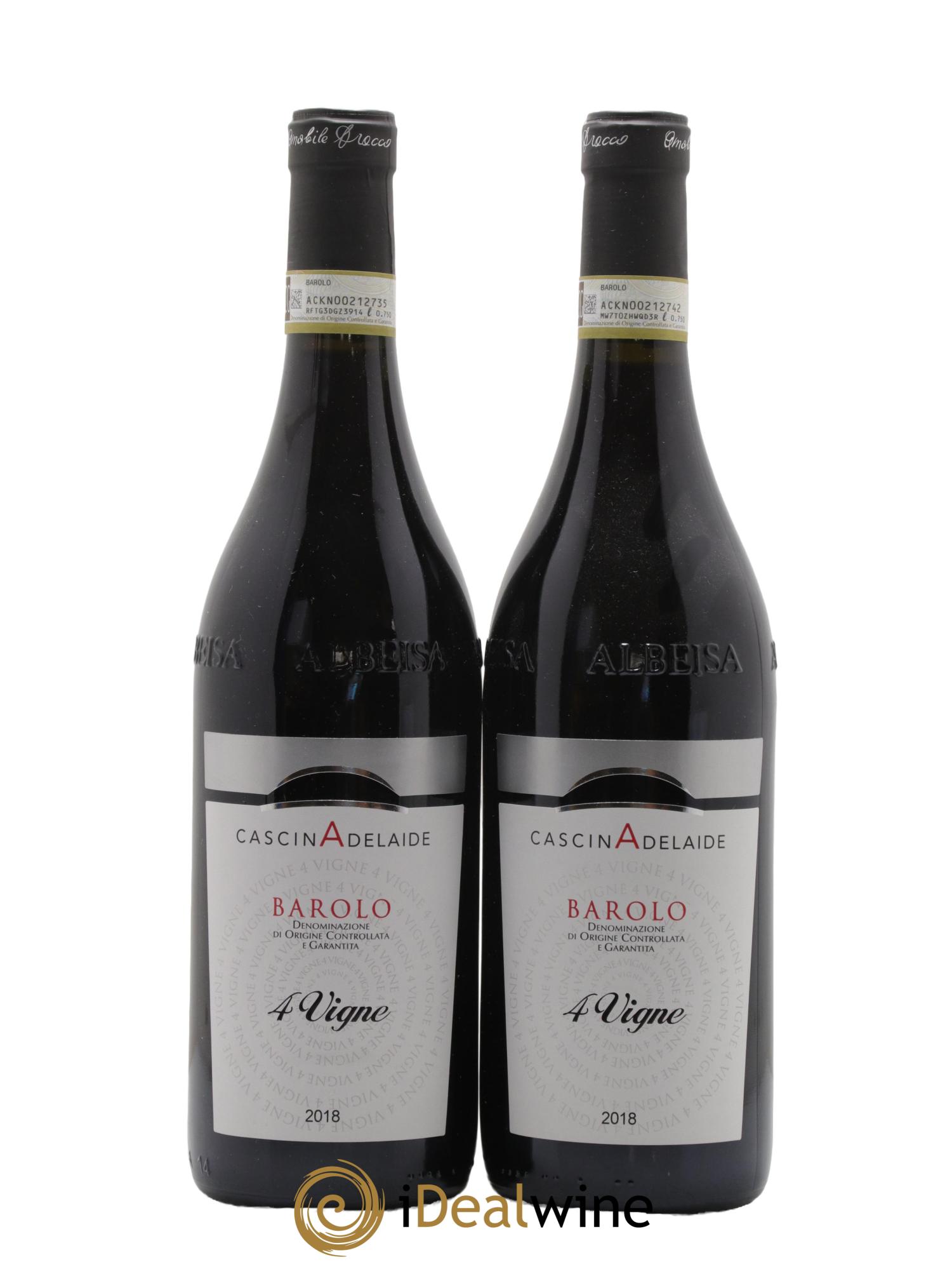 Barolo 4 Vigne Cascina Adelaide 2018 - Lot de 2 bouteilles - 0