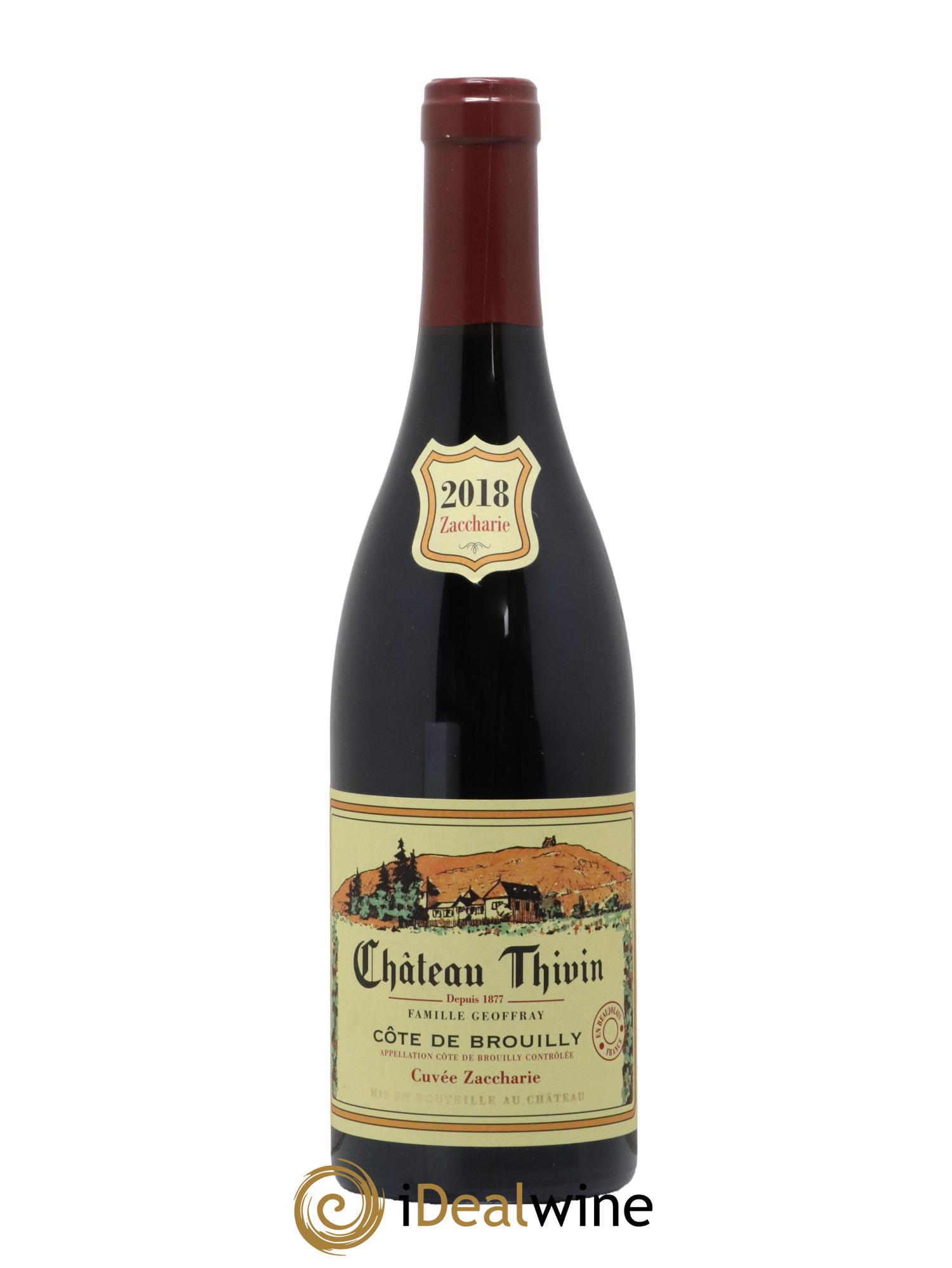 Côte de Brouilly Cuvée Zaccharie Château Thivin 2018 - Lot de 1 bouteille - 0