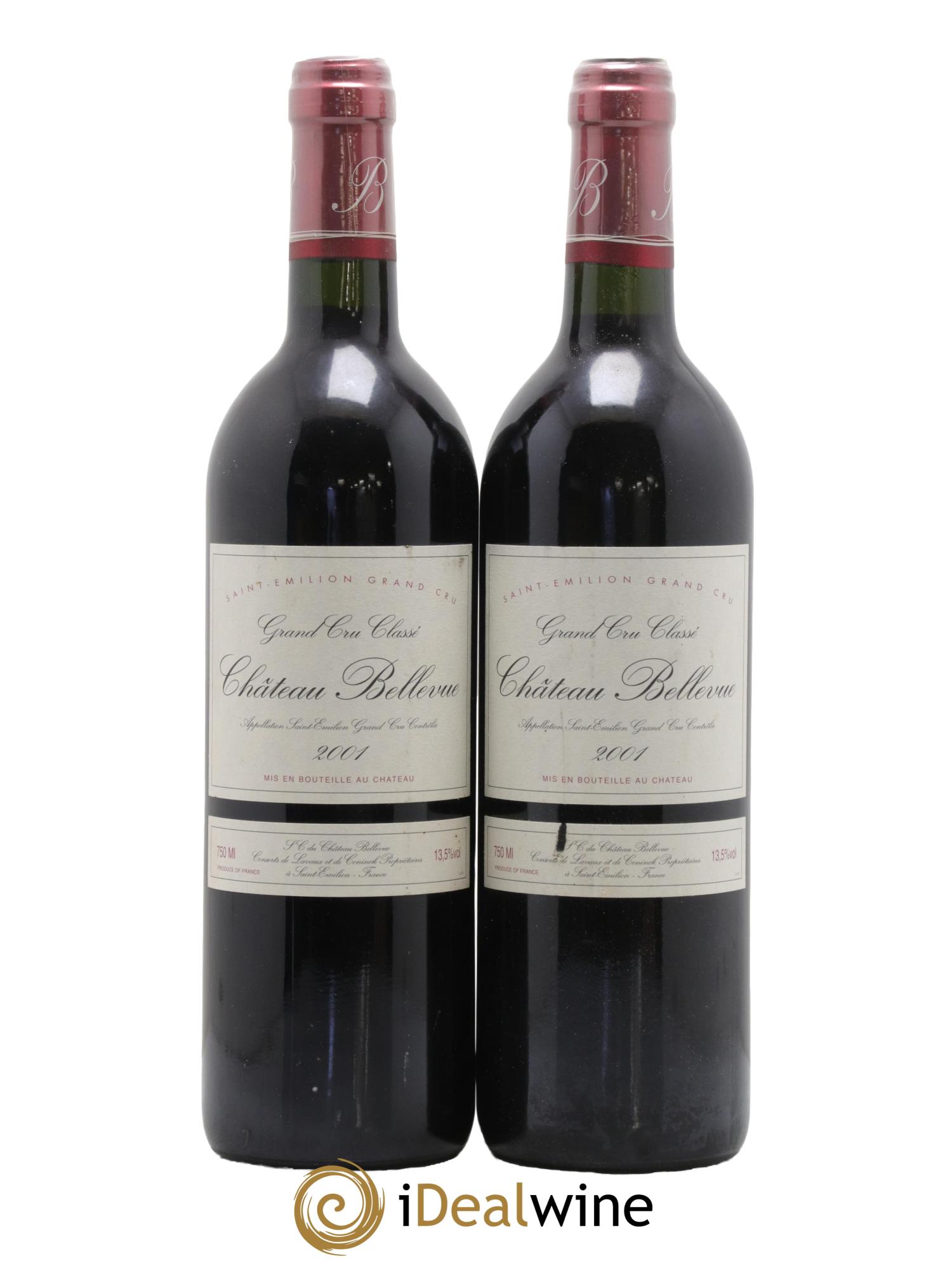 Château Bellevue Grand Cru Classé 2001 - Lot of 2 bottles - 0