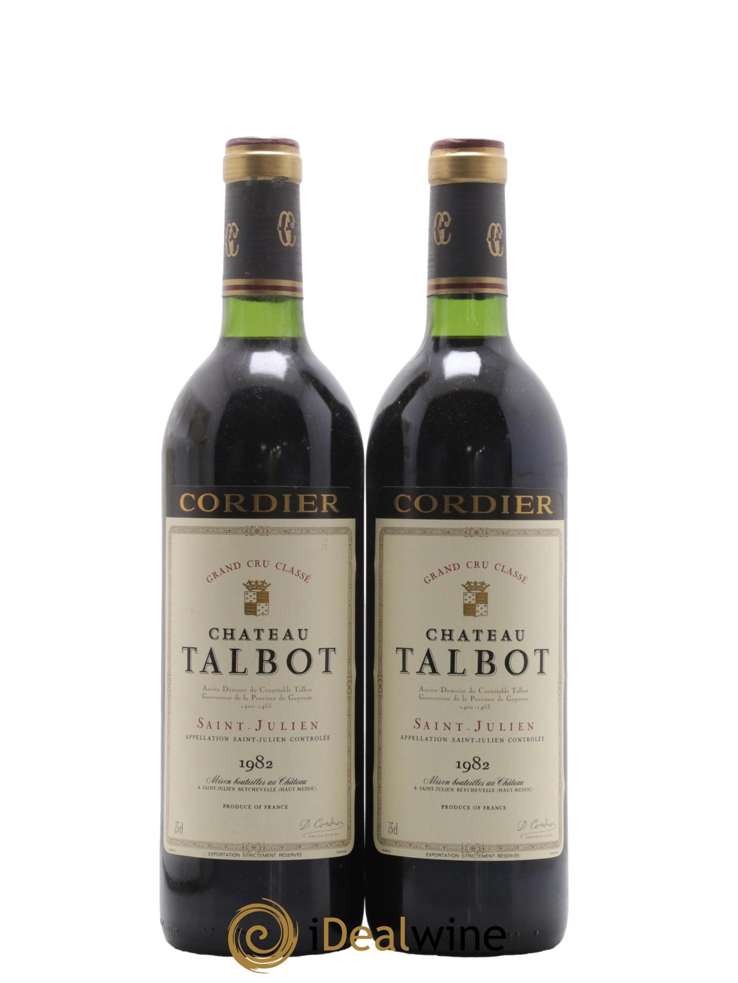 Château Talbot 4ème Grand Cru Classé 1982 - Lot de 2 bouteilles - 0