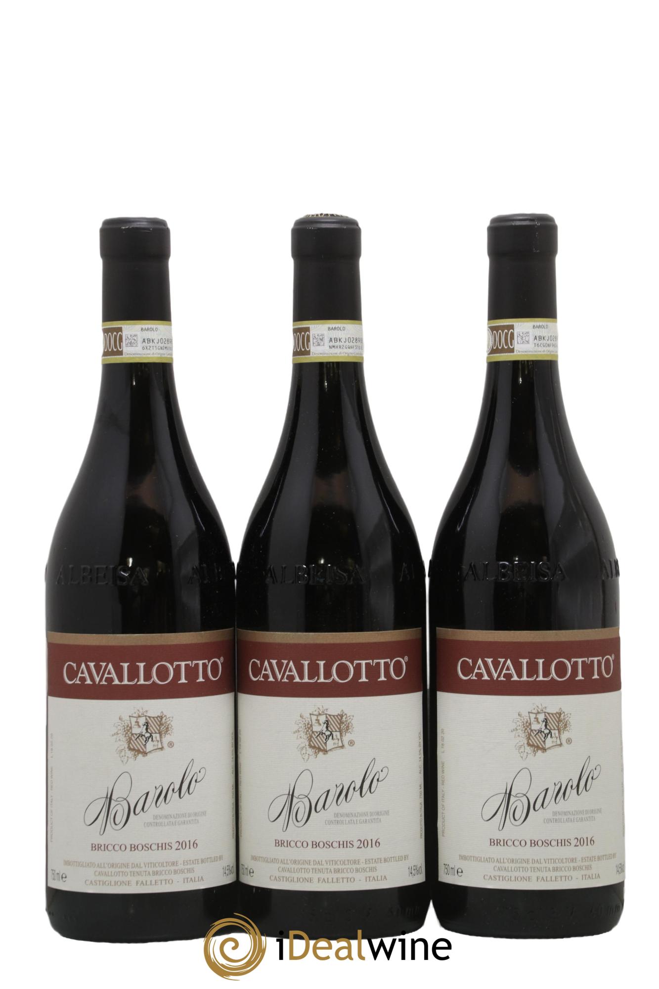 Barolo DOCG Bricco Boschis Cavallotto 2016 - Lot de 3 bouteilles - 0