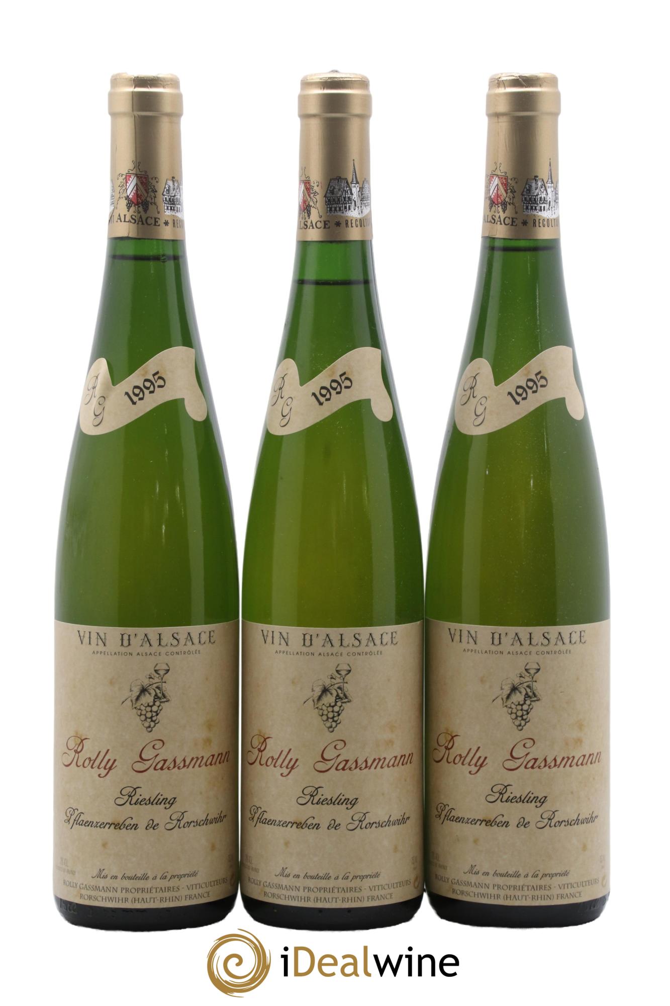 Alsace Riesling Plaenzerreben de Rorschwihr Rolly-Gassmann 1995 - Lotto di 3 bottiglie - 0