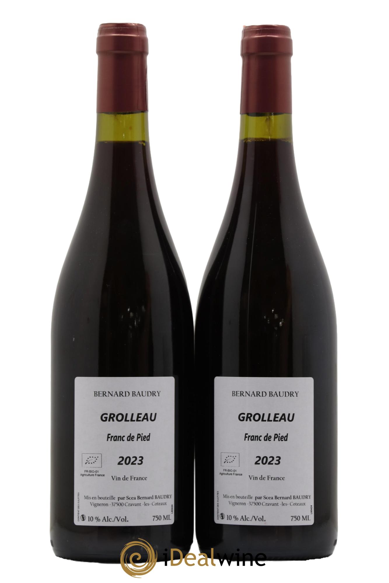 Vin de France Grolleau Franc De Pied Domaine Baudry 2023 - Lot de 2 bouteilles - 1