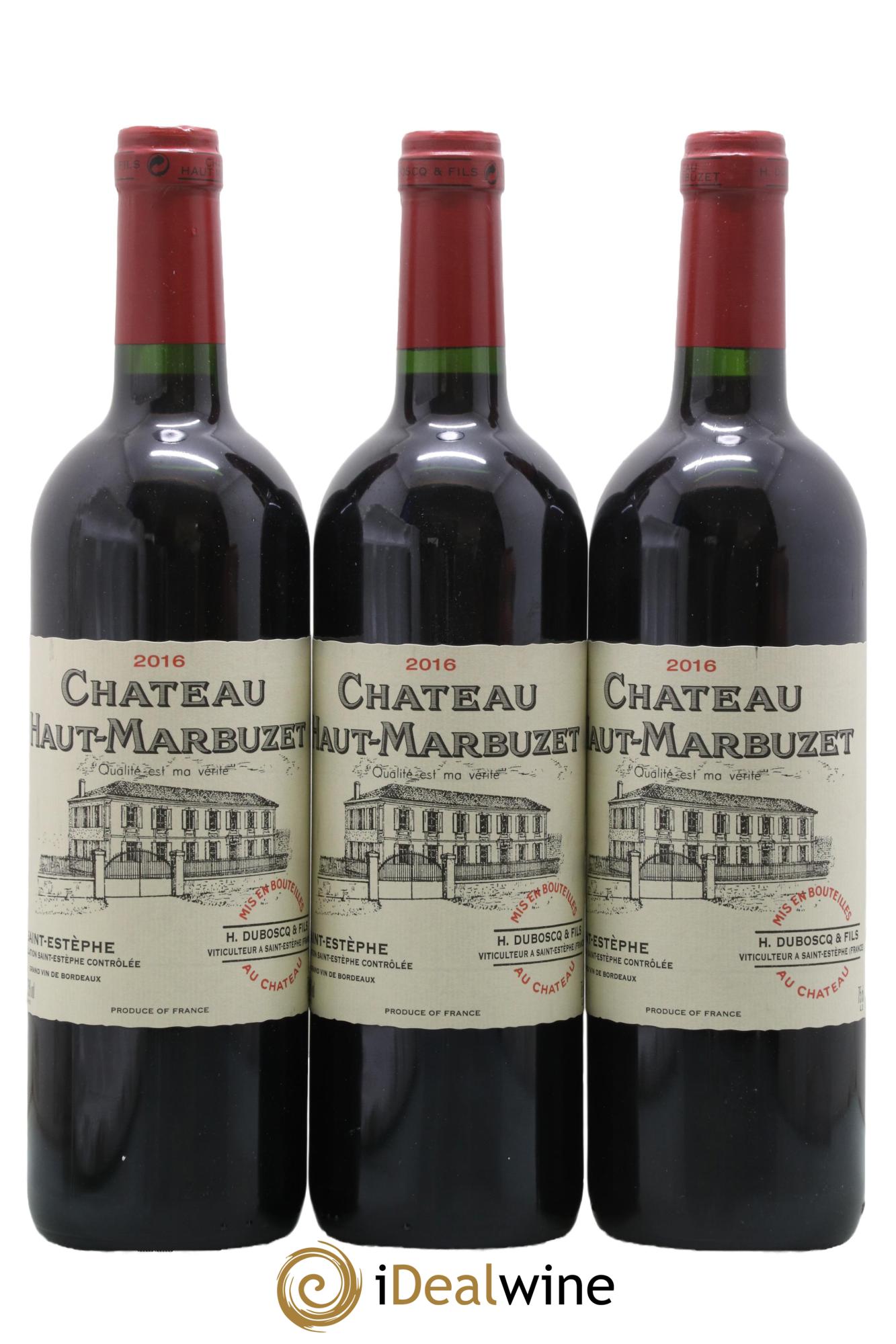 Château Haut Marbuzet 2016 - Lot of 3 bottles - 0