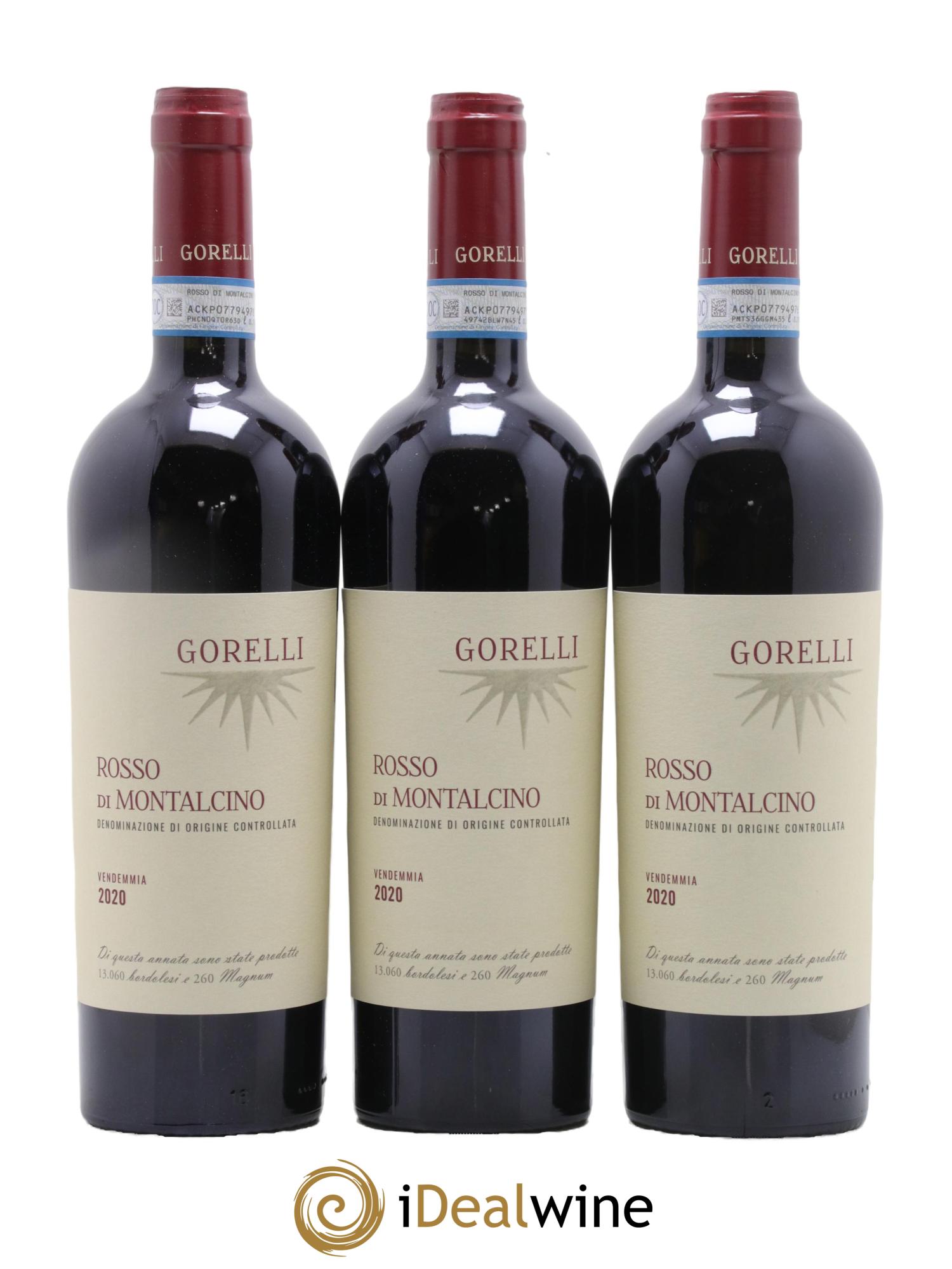 Rosso di Montalcino DOC Gorelli 2020 - Lot de 3 bouteilles - 0