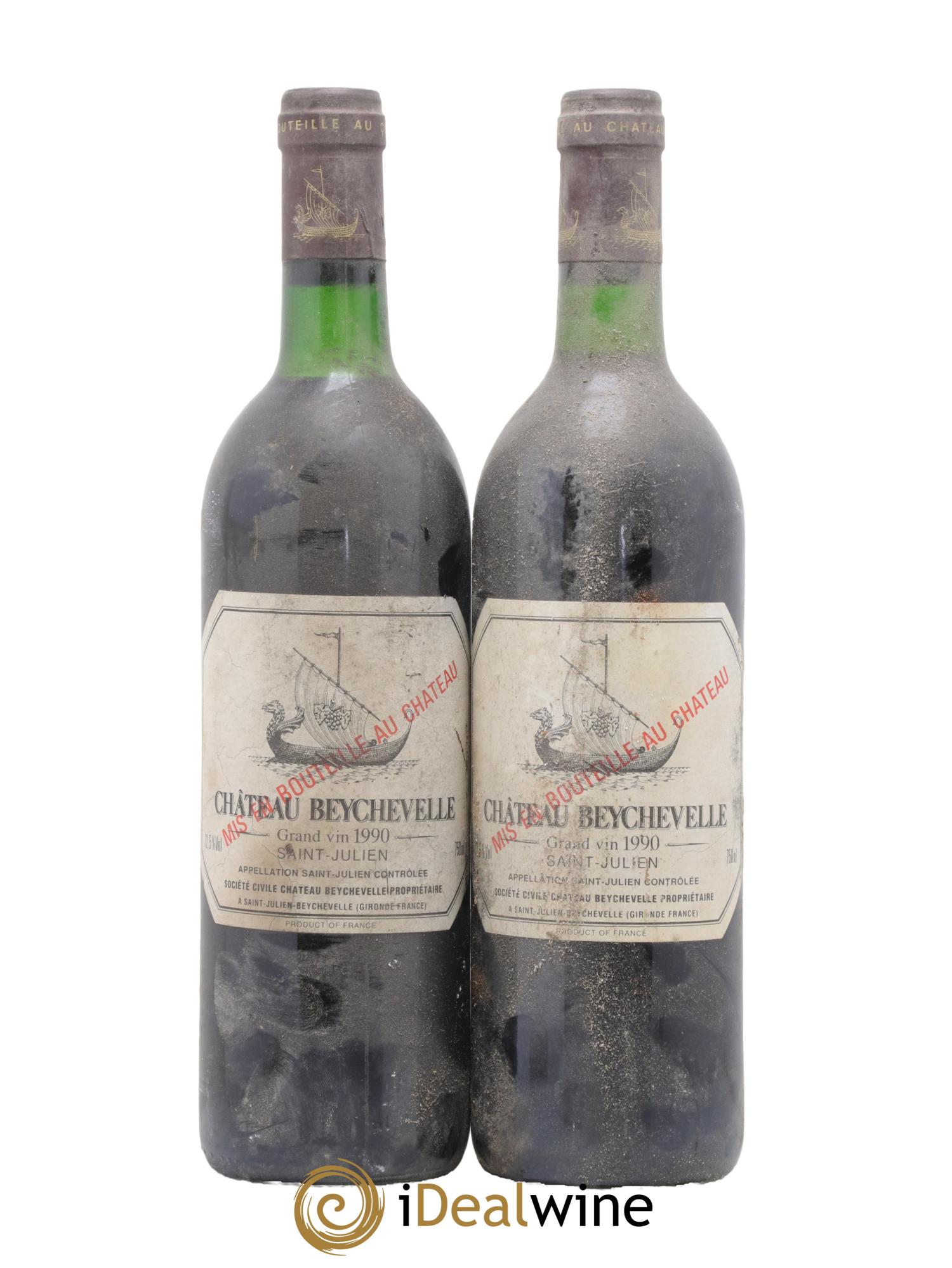 Château Beychevelle 4ème Grand Cru Classé 1990 - Lot de 2 bouteilles - 0