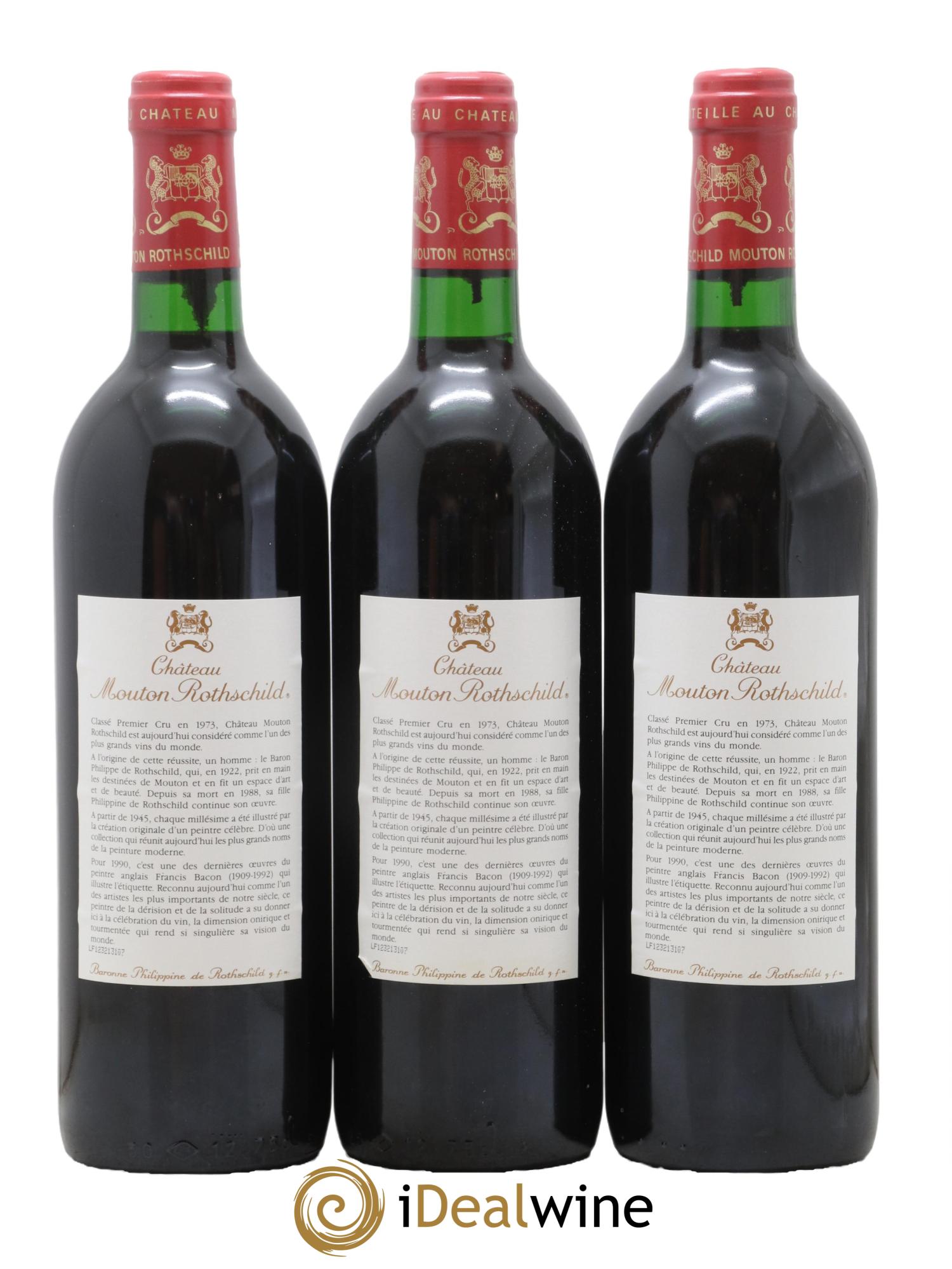 Château Mouton Rothschild 1er Grand Cru Classé 1990 - Posten von 3 Flaschen - 1